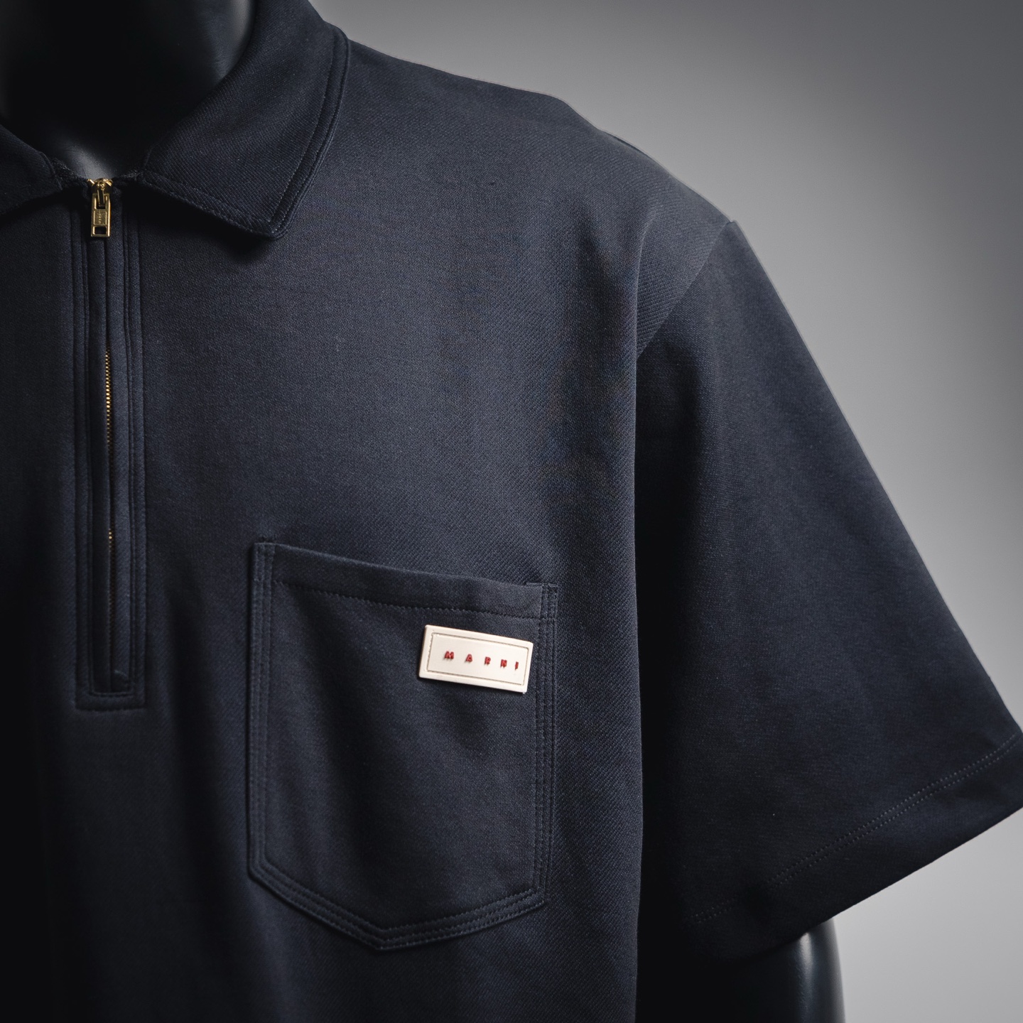 Marni 玛尼双口袋拉链POLO短袖T恤