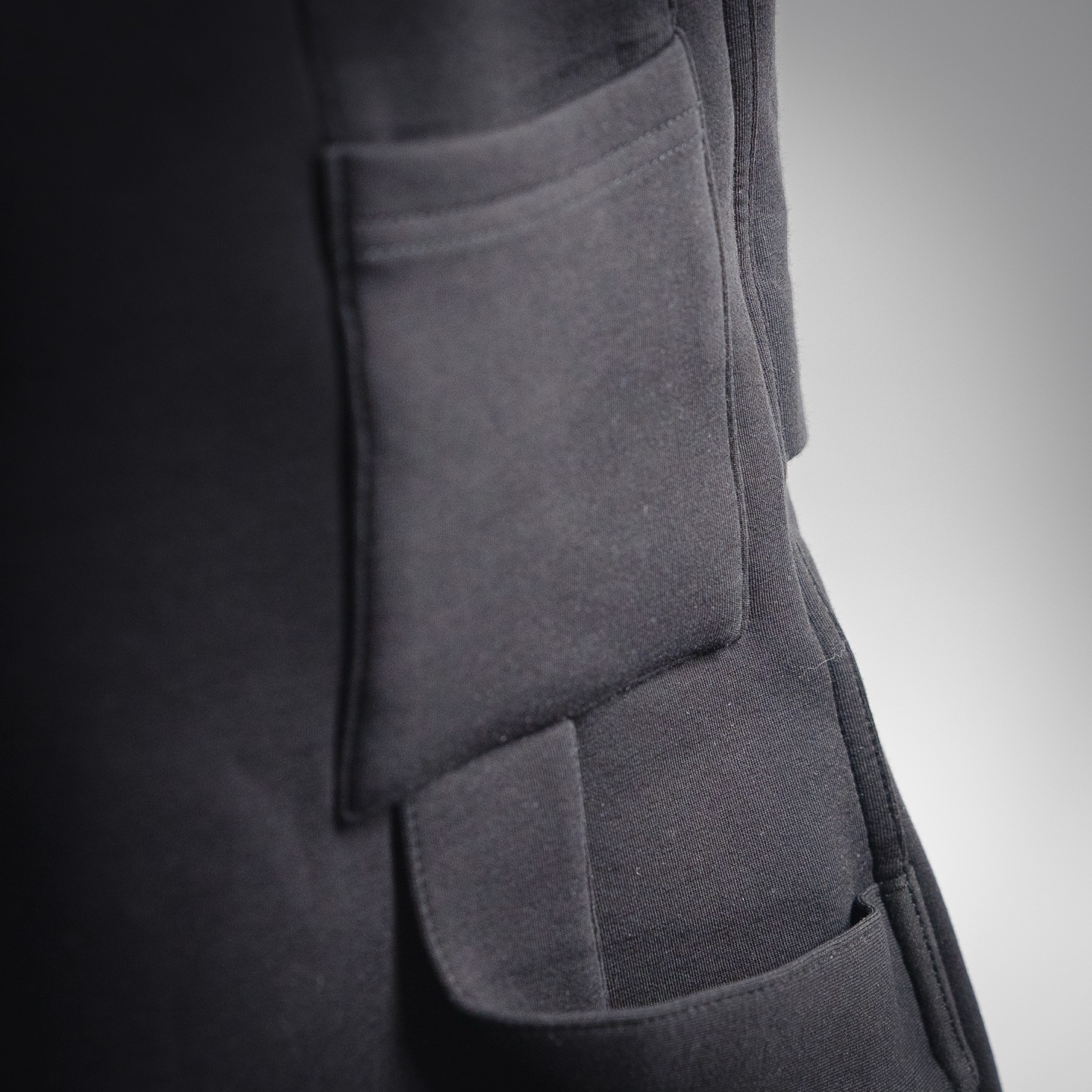 ANDEND韩小众太空棉立体过膝七分廓形卫裤