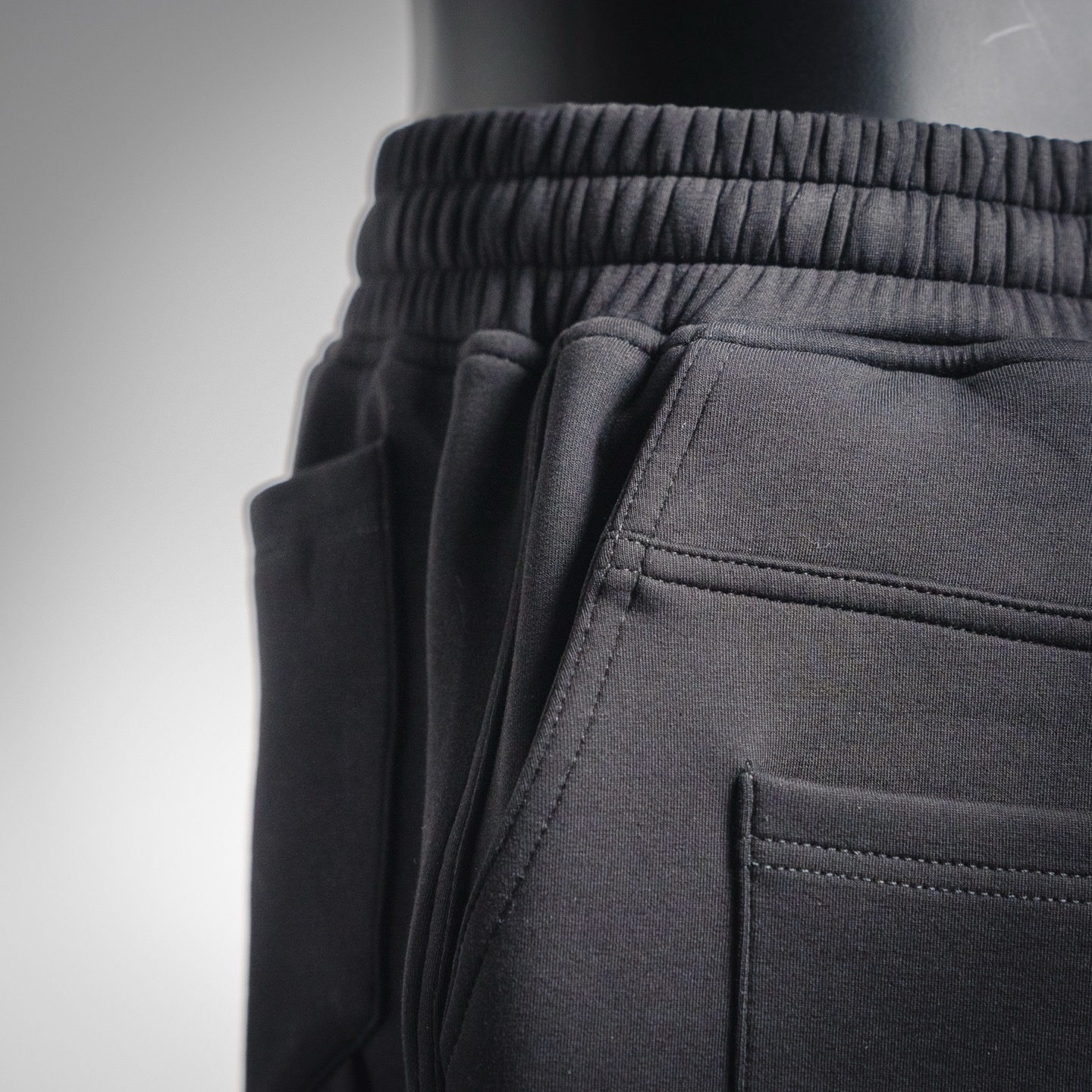 ANDEND韩小众太空棉立体过膝七分廓形卫裤