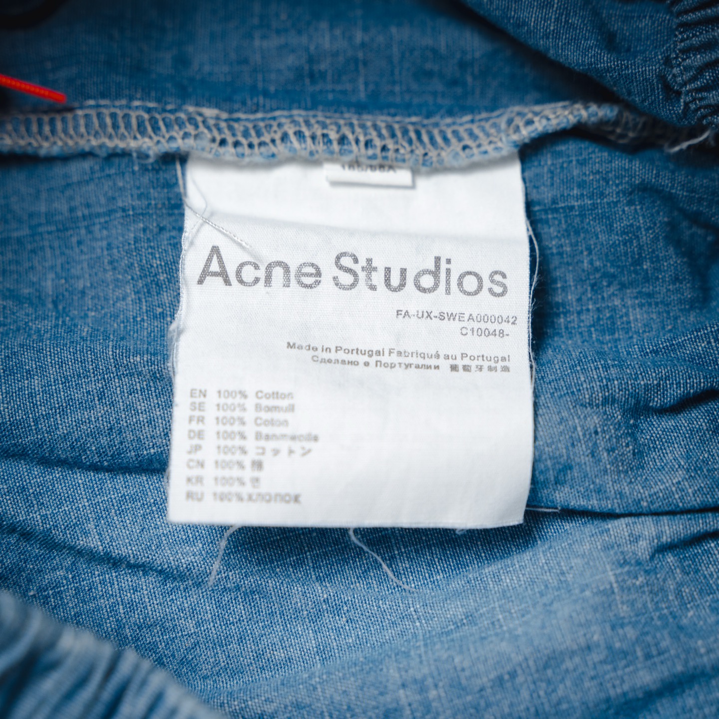 Acne Studios 25ss AC做旧字母LOGO牛仔短裤 洗水蓝