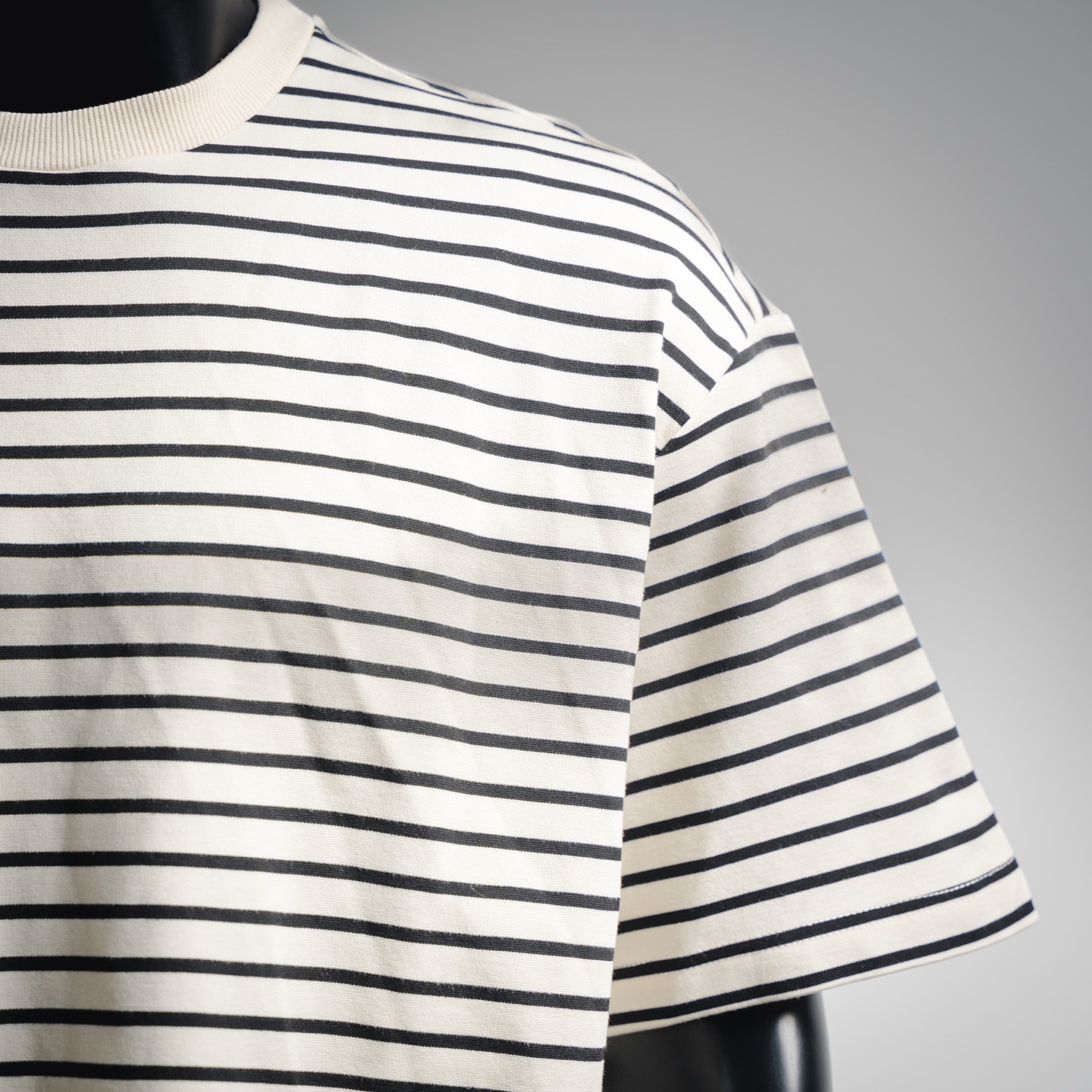 JIL SANDER 21ss极简主义字母贴布徽标条纹短袖T恤 杏