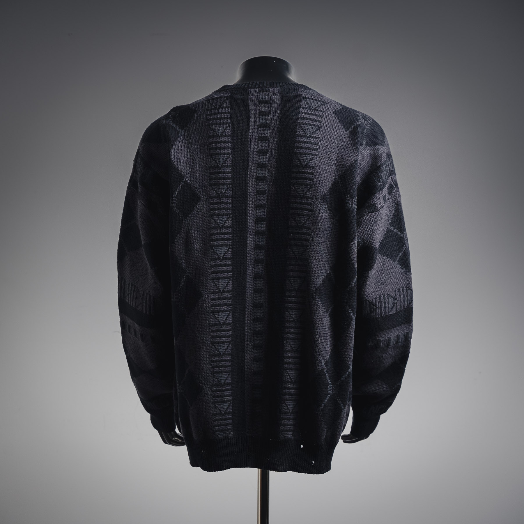 Balenciaga/巴黎世家BLCG 25ss几何图案圆领针织毛衣 黑色