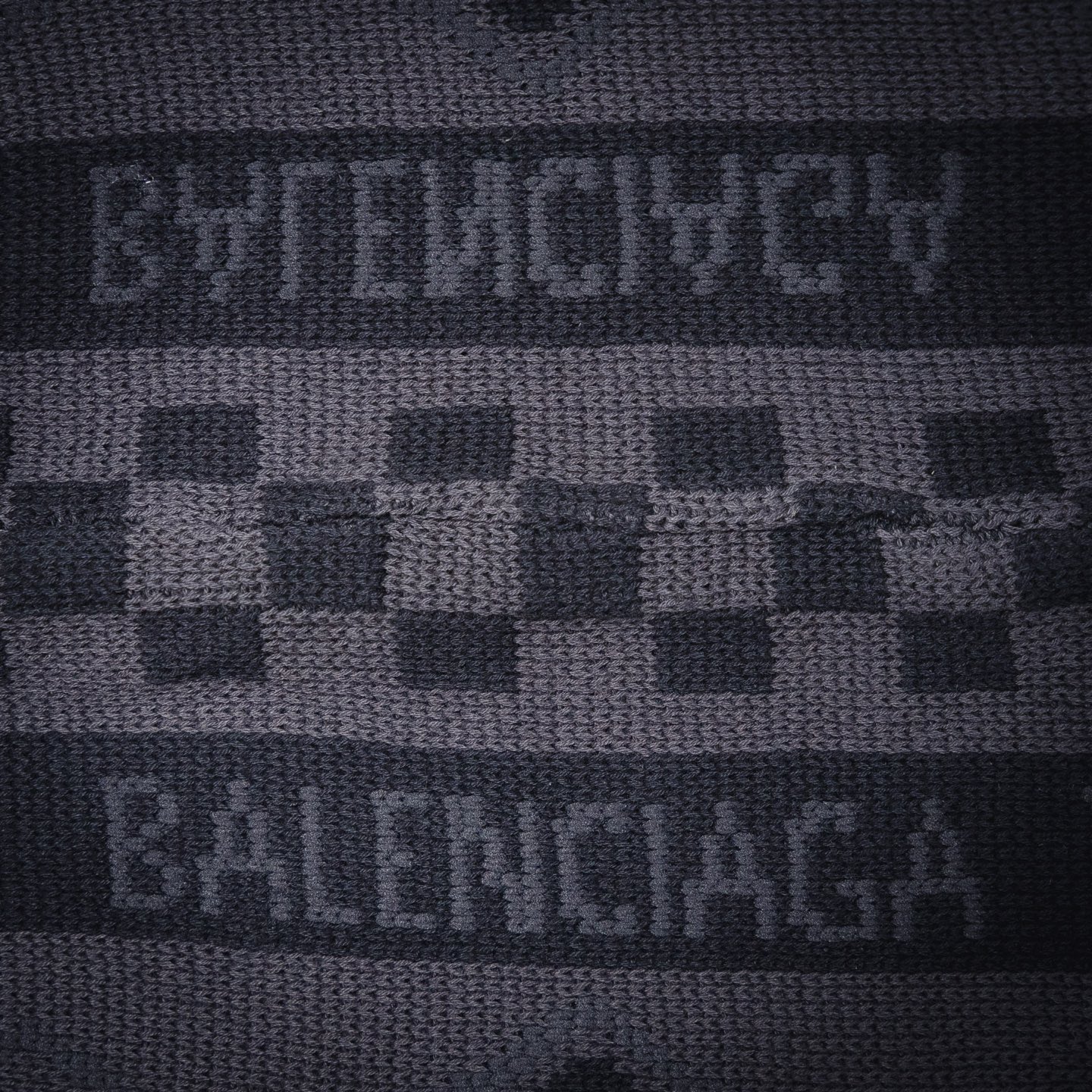 Balenciaga/巴黎世家BLCG 25ss几何图案圆领针织毛衣 黑色