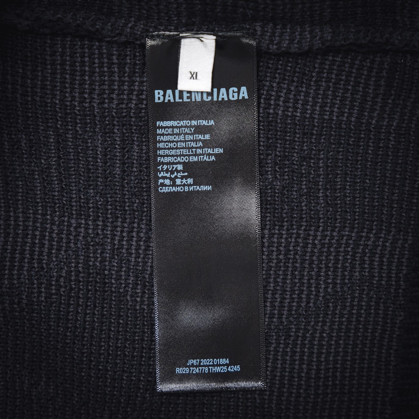 Balenciaga/巴黎世家BLCG 25ss几何图案圆领针织毛衣 黑色