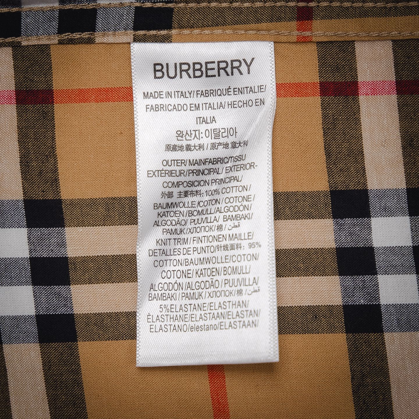 Burberry/巴宝莉BBR 25ss经典款霓虹彩虹条长袖衬衫