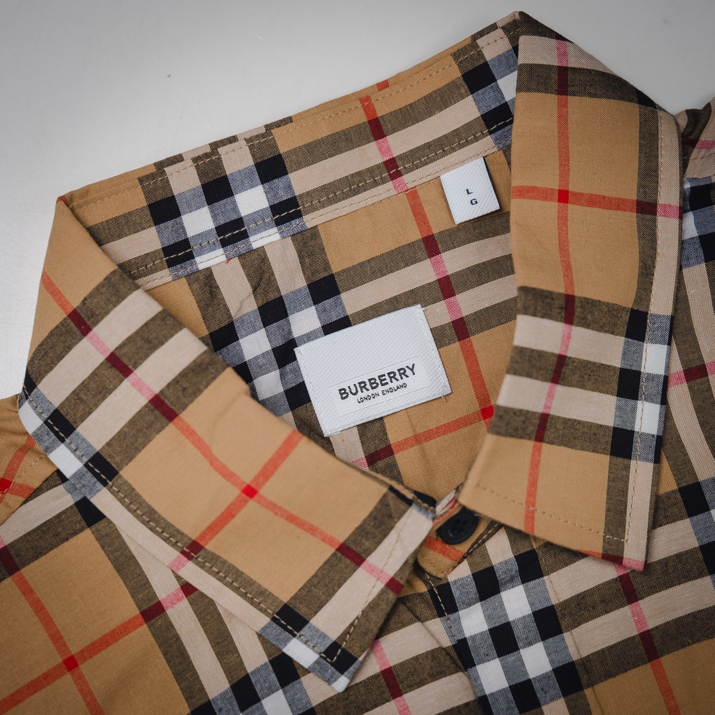 Burberry/巴宝莉BBR 25ss经典款霓虹彩虹条长袖衬衫