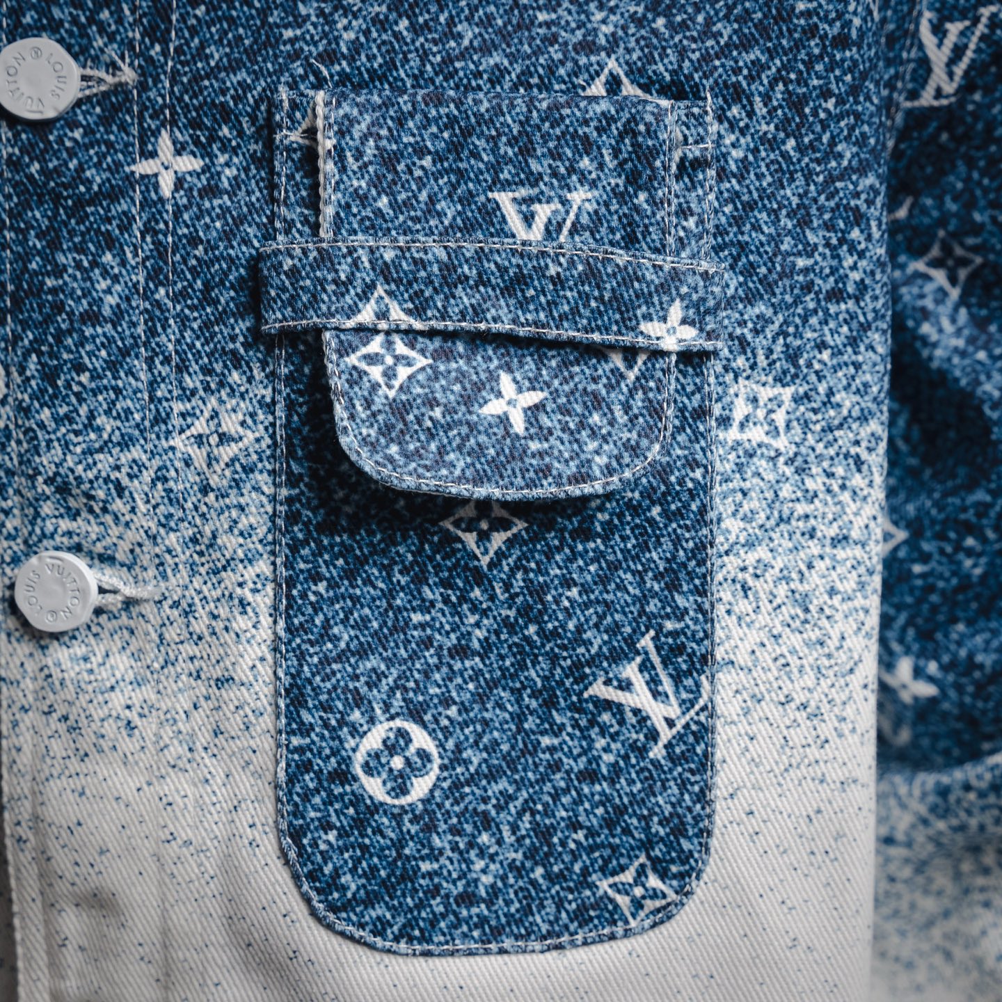 Louis Vuitton 路易威登25ss星空渐变LV牛仔衬衫拼色衬衫外套