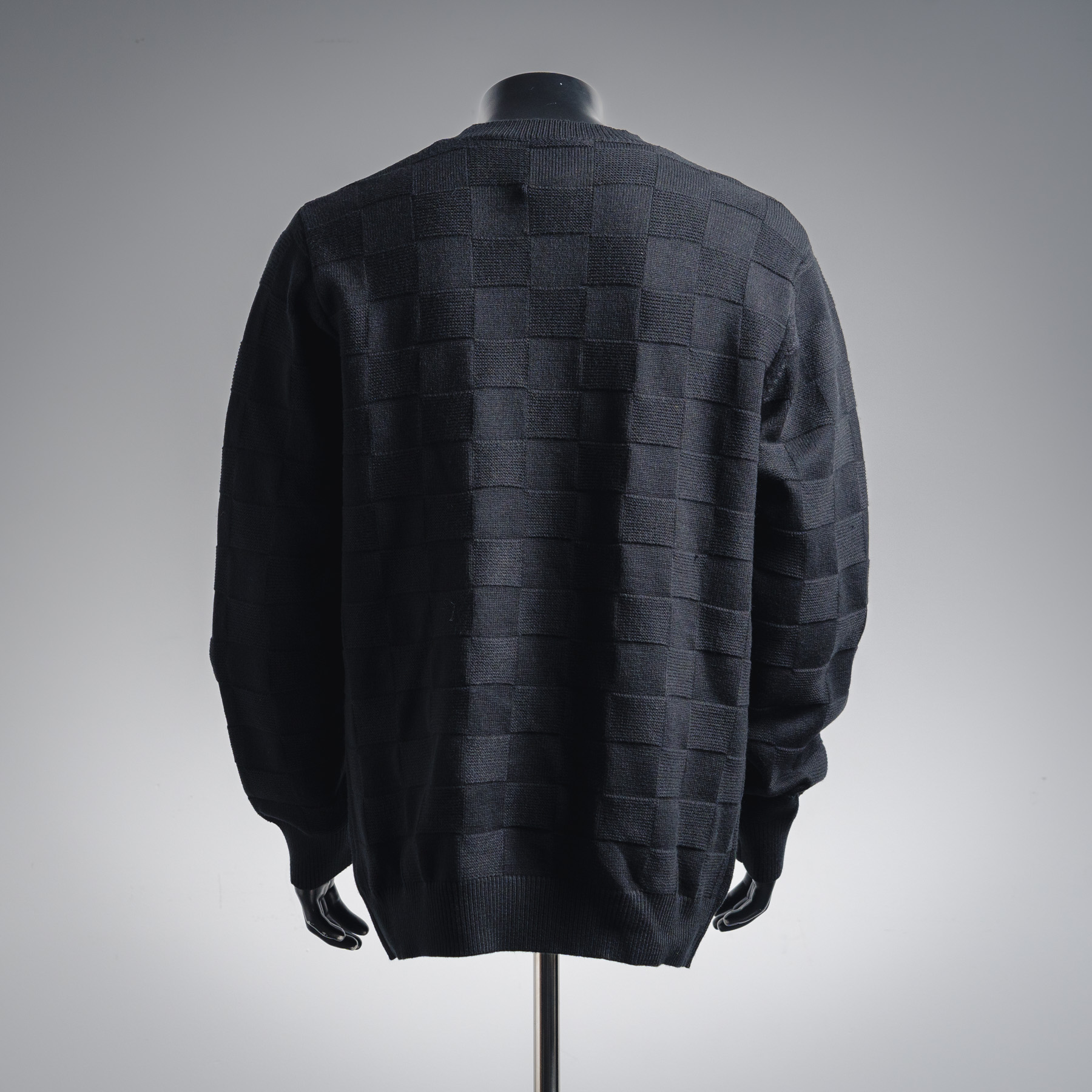 LOUIS VUITTON 路易威登25SS棋盘格刺绣logo圆领针织毛衣