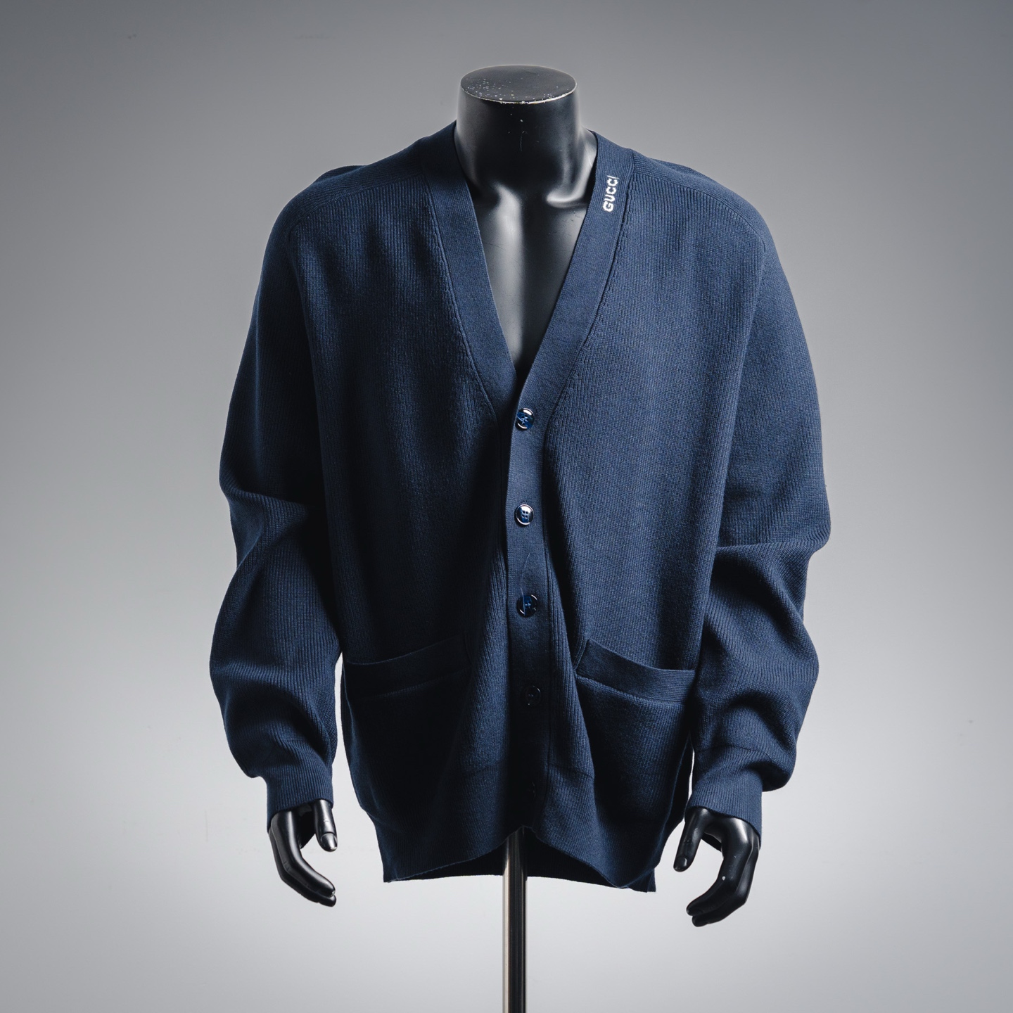 GUCCI古驰GUC 领口嵌花针织毛衣开衫