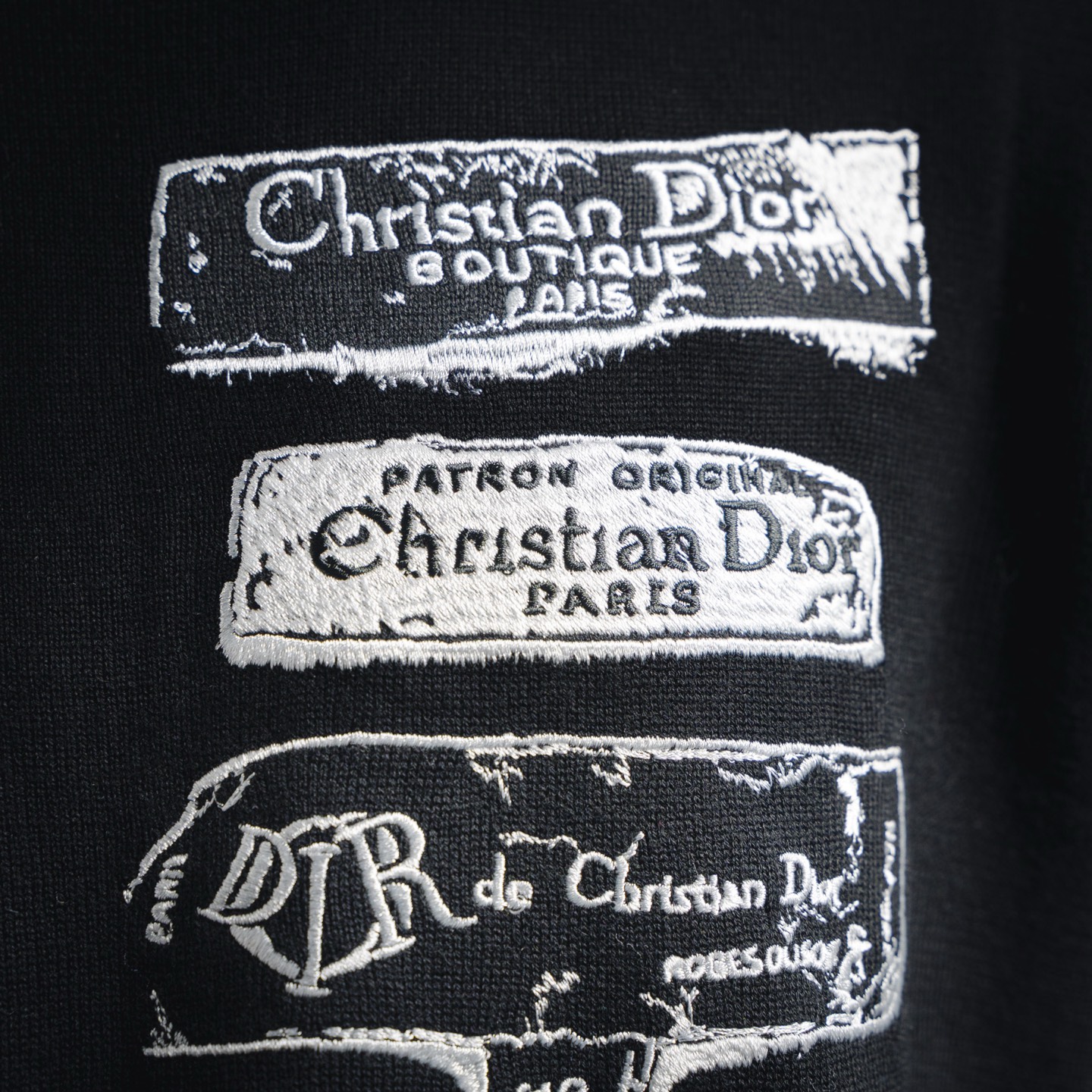 DIOR/迪奥CD 25ss 档案标识刺绣圆领针织毛衣