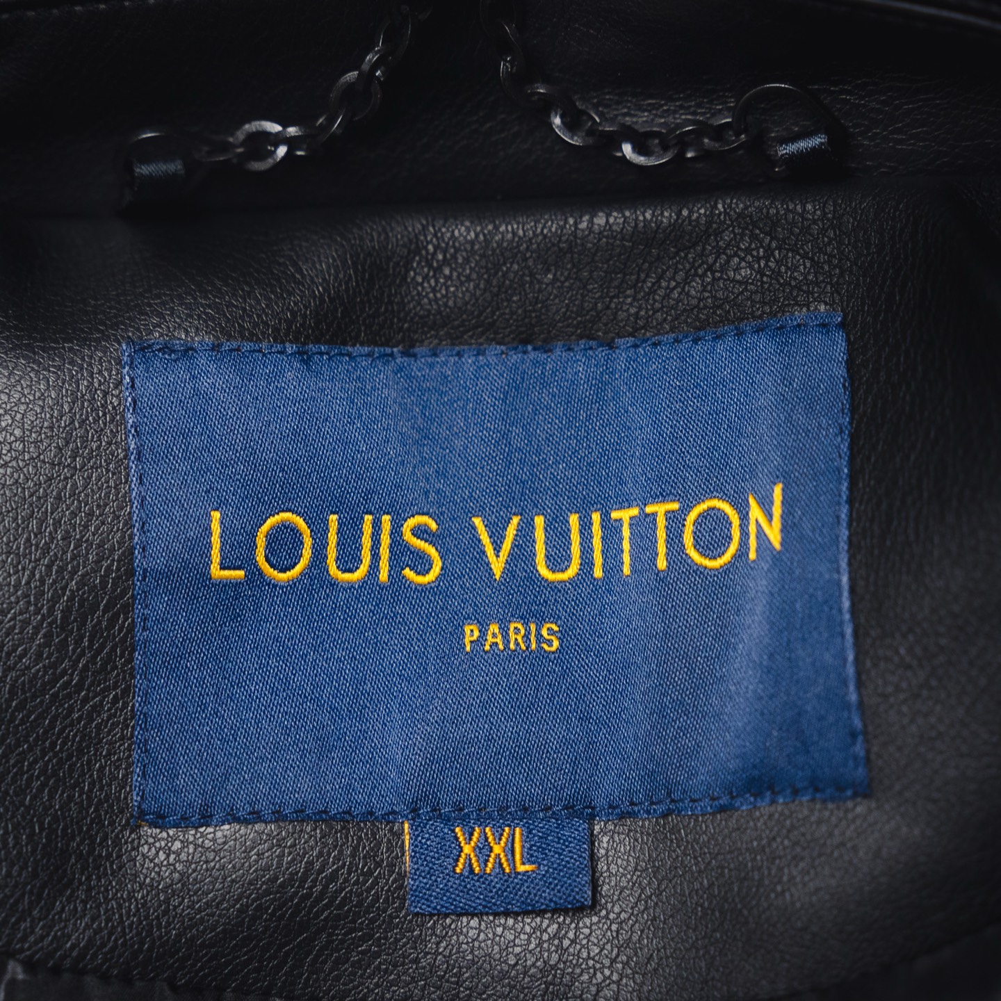 LOUIS VUITTON LV 25ss 口袋拼接logo压花皮衣外套