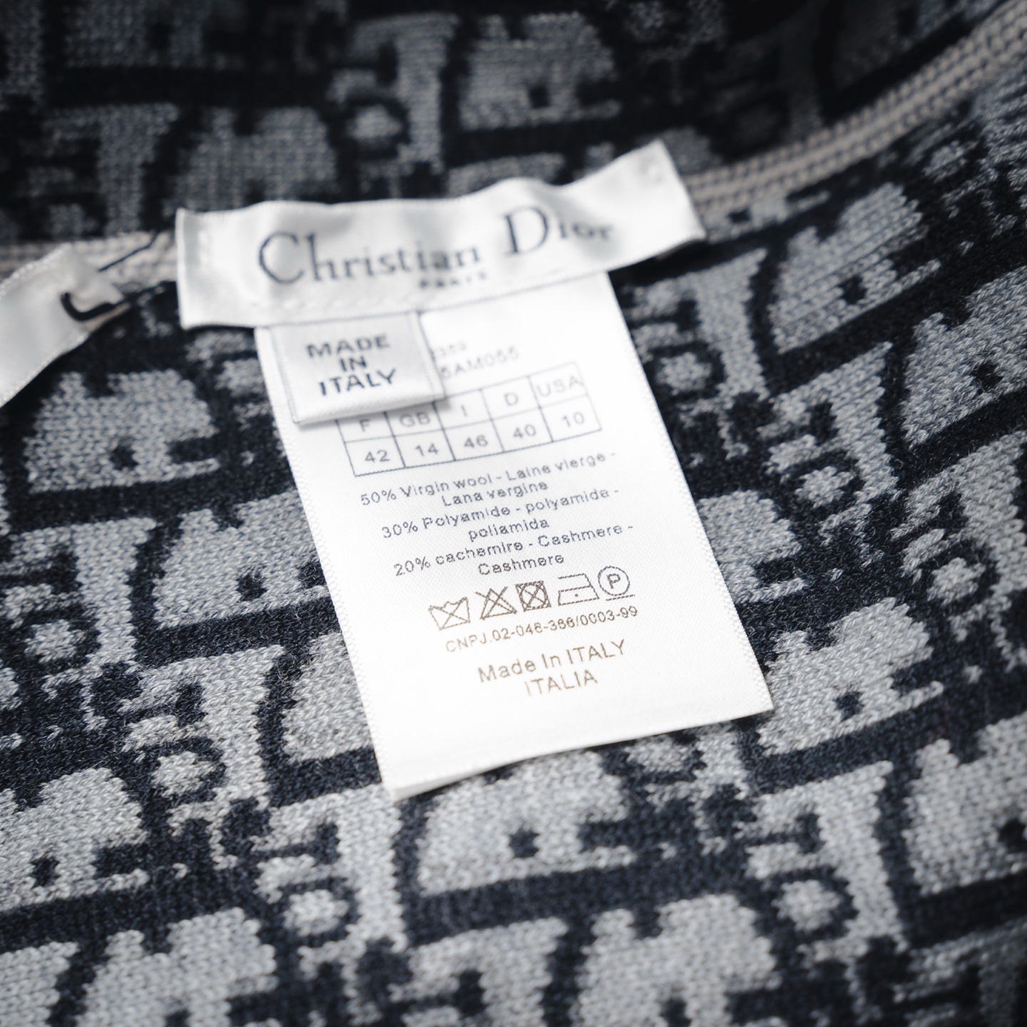 DIOR/迪奥25FW 老花双面穿满印提花圆领毛衣