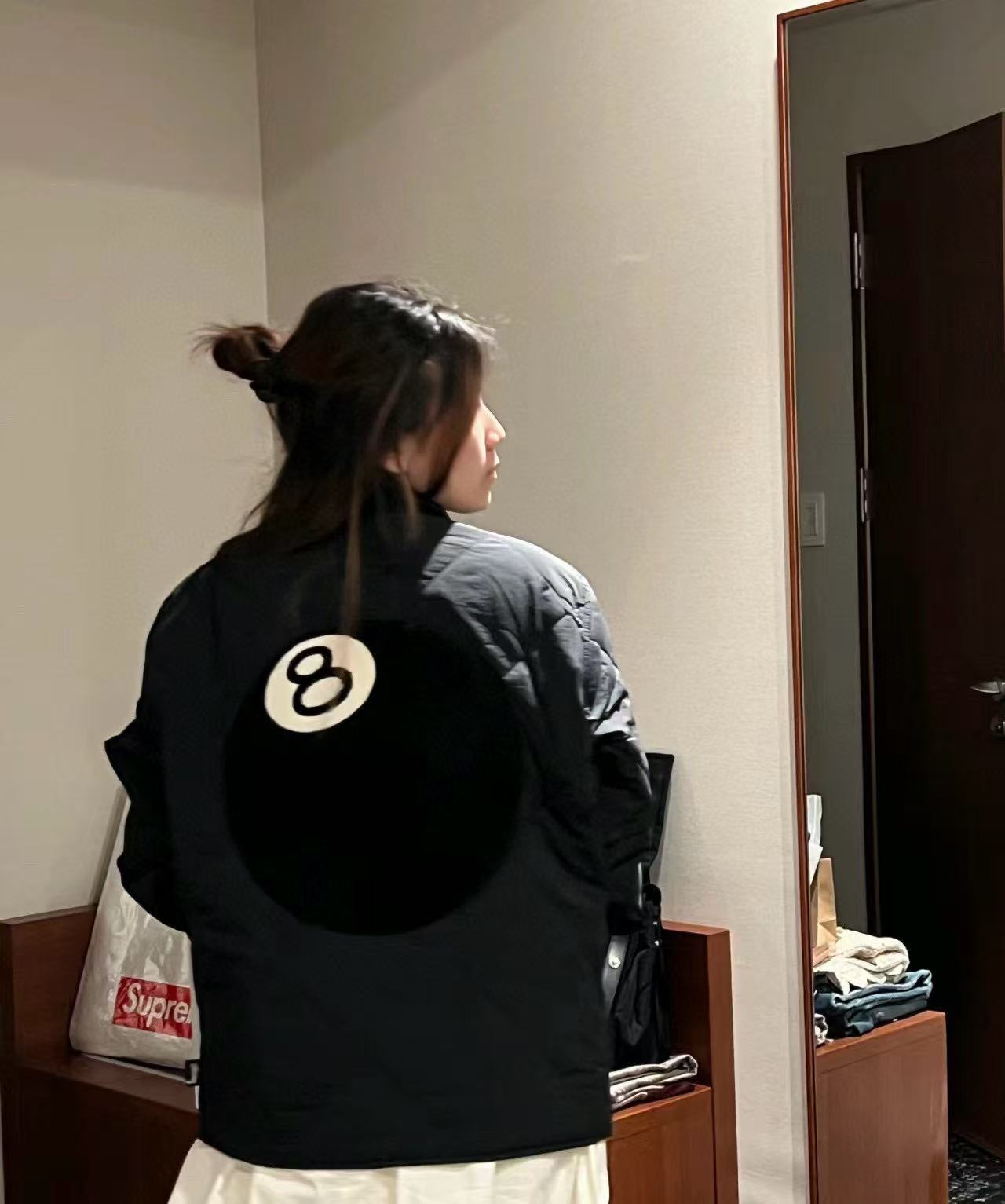 STUSSY 23FW 斯图西黑8台球拉链棉服夹克外套 上身集合