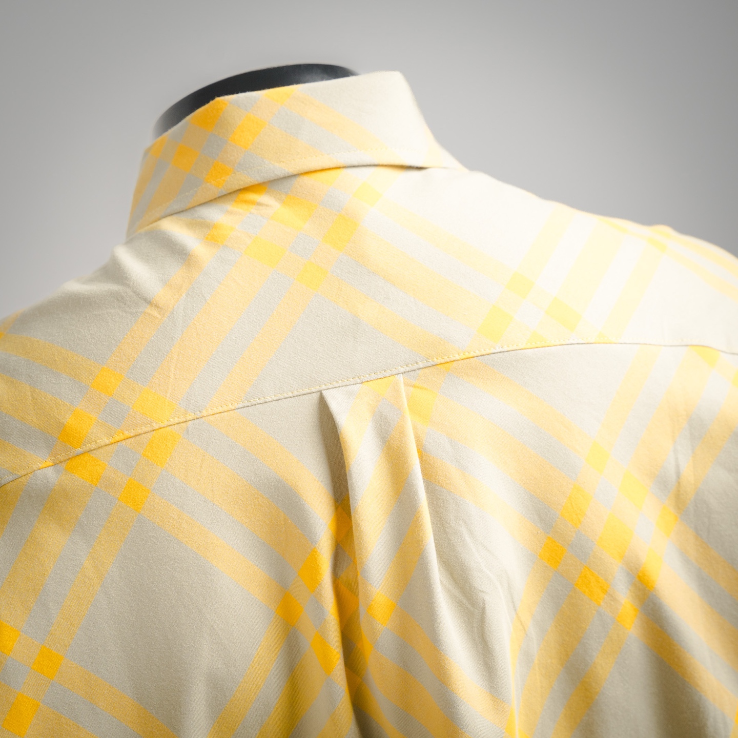 Burberry/巴宝莉bbr25ss 斜格纹黄色长袖衬衫