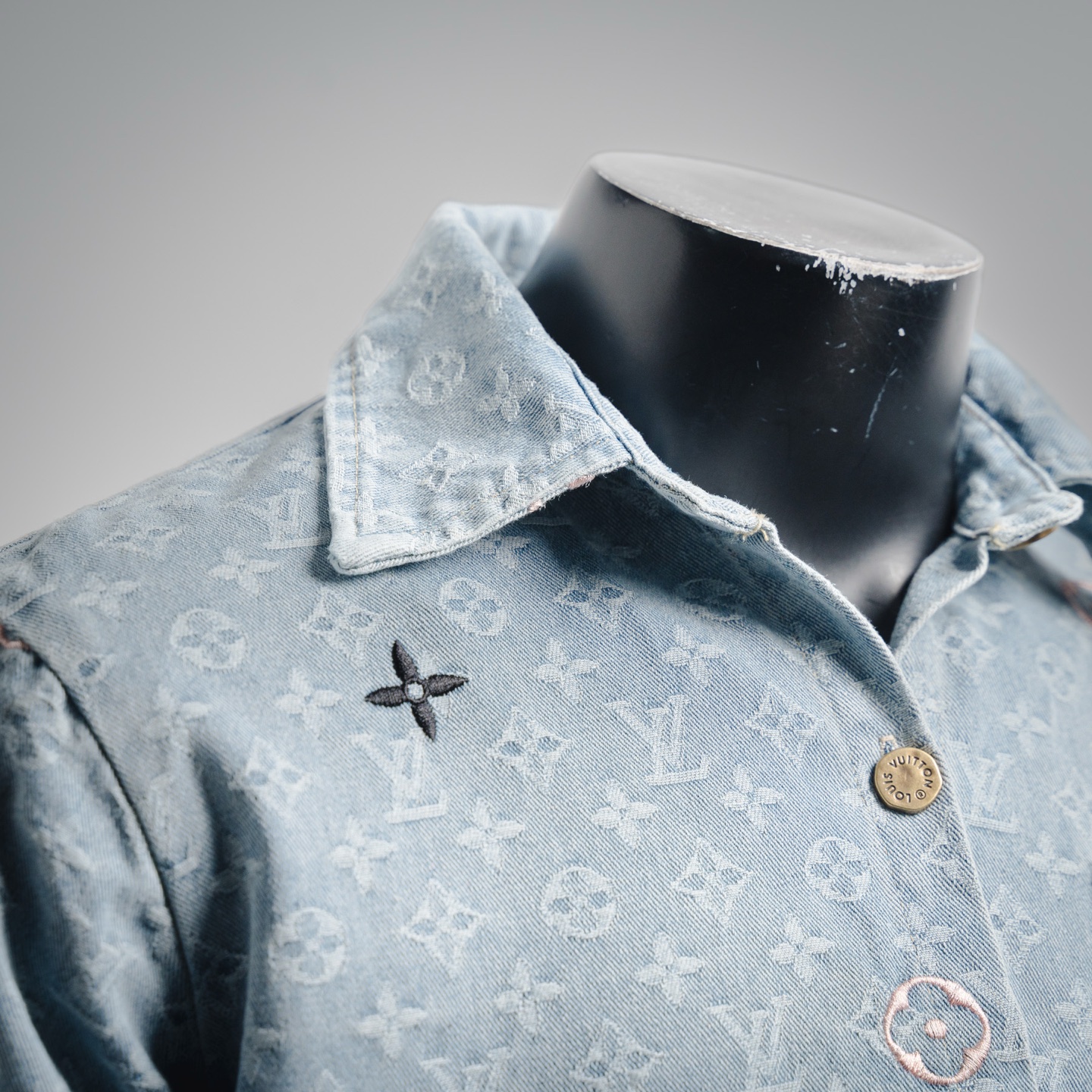 Louis Vuitton 路易威登 LV 25ss满印提花口袋刺绣牛仔衬衫外套