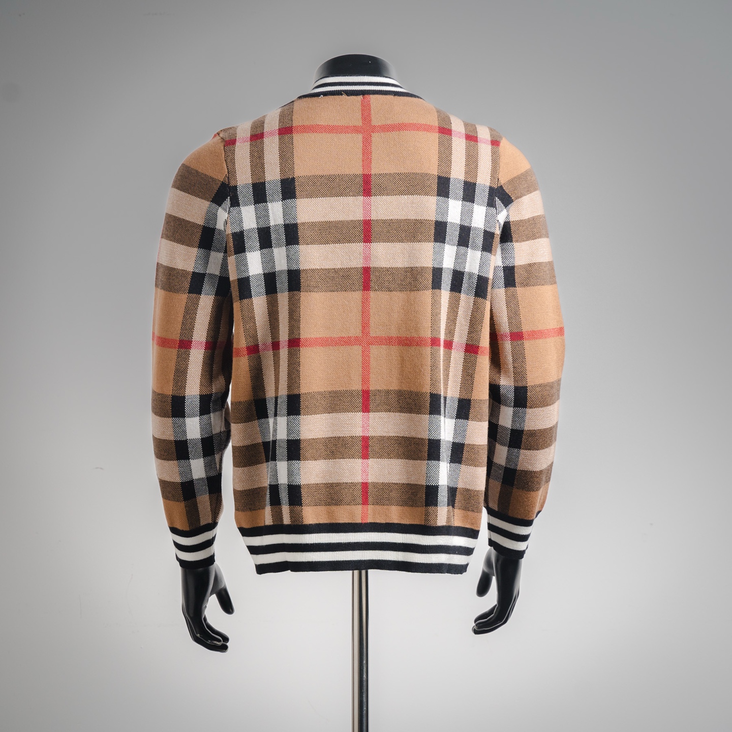 Burberry/巴宝莉BBR 25ss新款经典条纹格子立领开衫毛衣针织外套