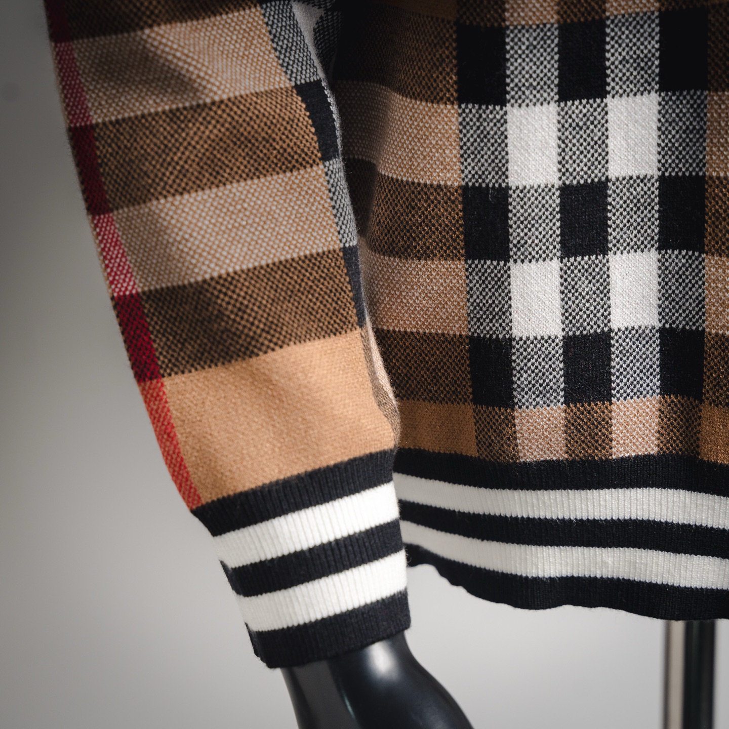 Burberry/巴宝莉BBR 25ss新款经典条纹格子立领开衫毛衣针织外套