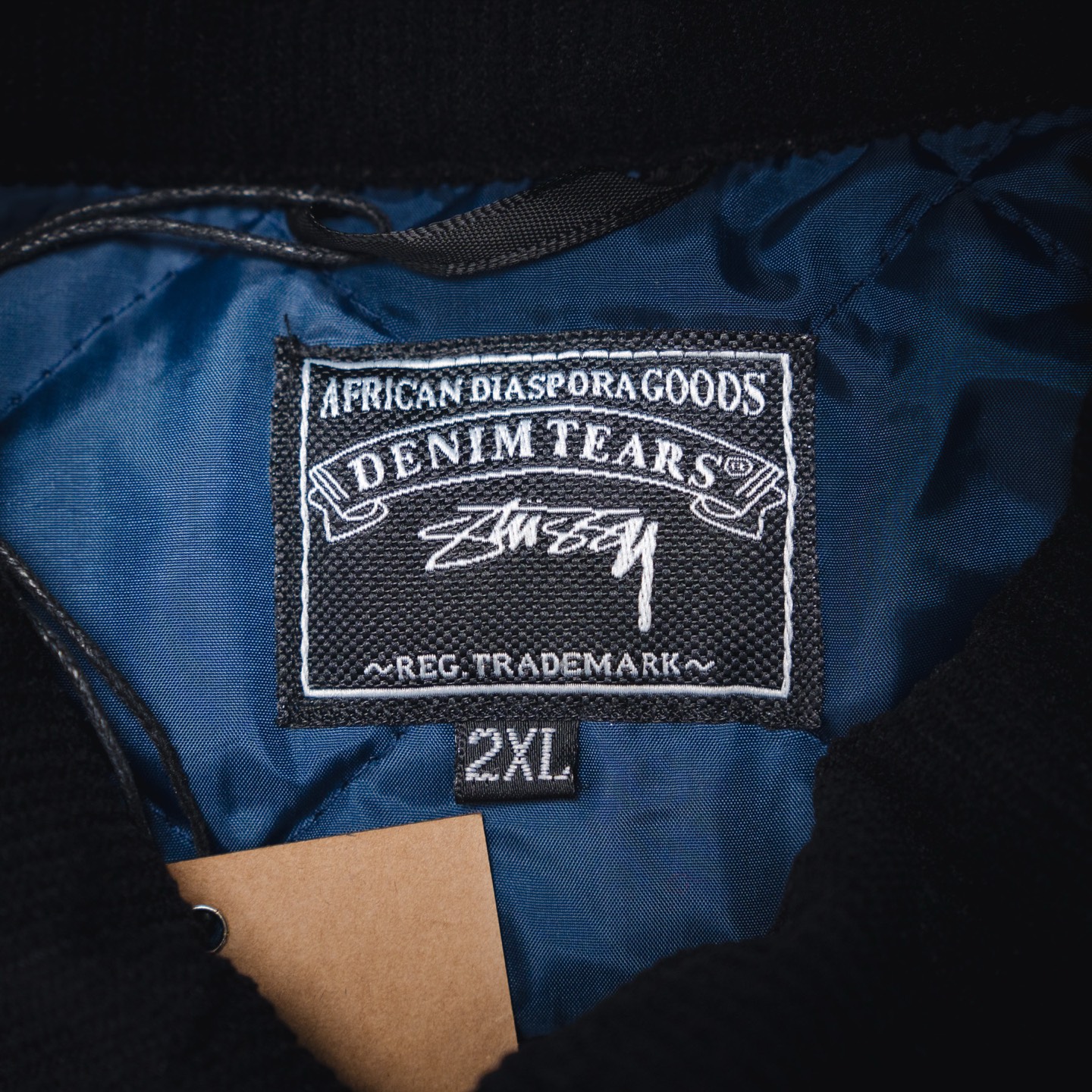 斯图西Stussy×Denim Tears联名牛仔加棉夹克外套 海军蓝