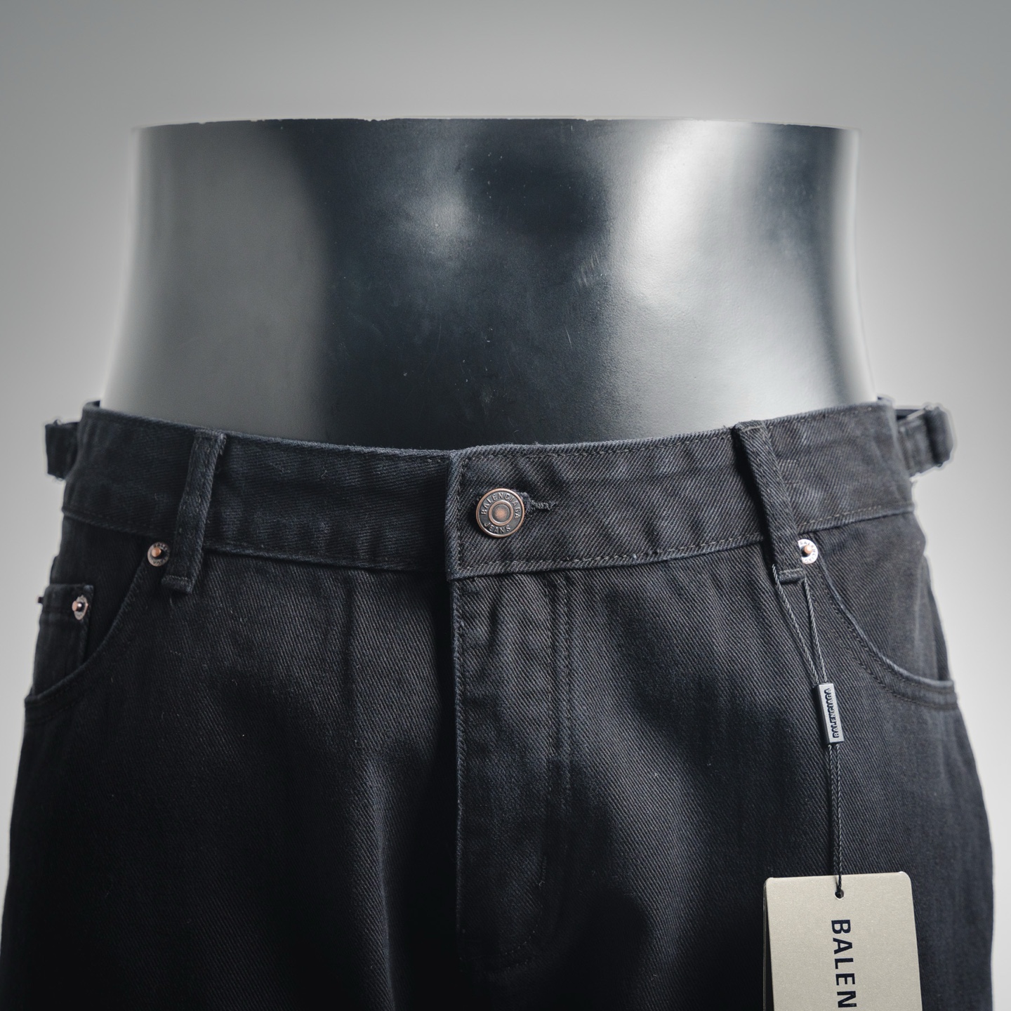 Balenciaga 巴黎世家 BLCG24SS 刀割破洞牛仔长裤 高版本Balenciaga24ss早秋纯色黑牛仔长裤 加厚中腰破洞直筒牛仔长裤