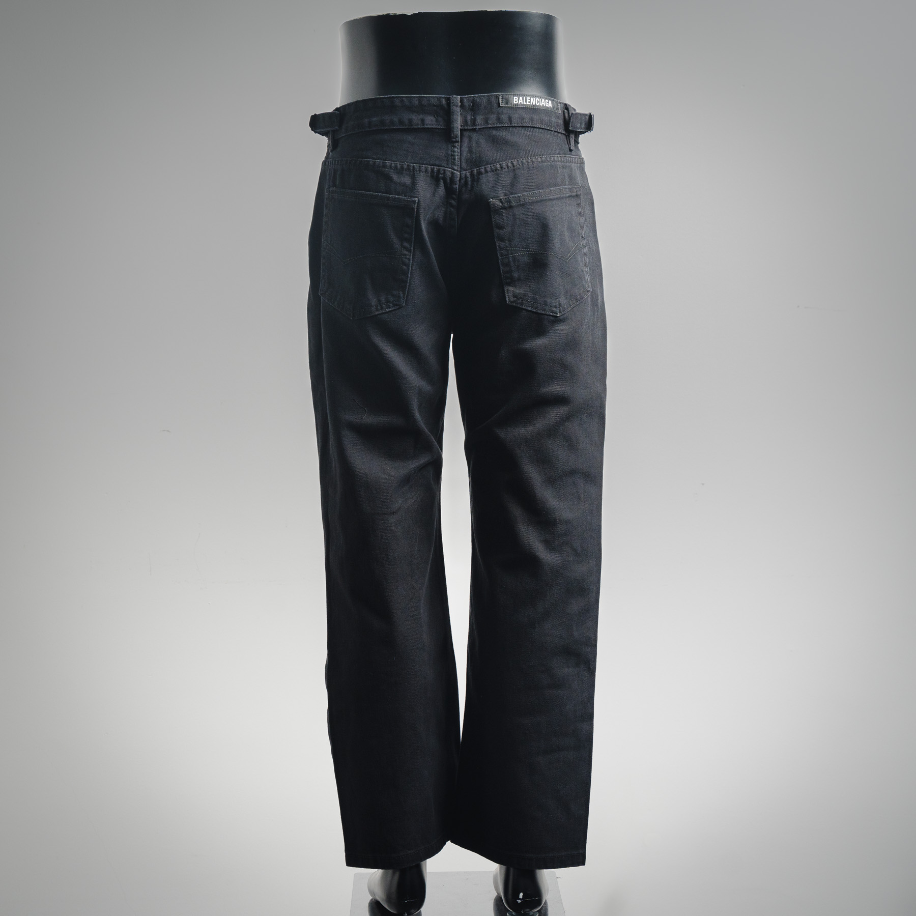 Balenciaga 巴黎世家 BLCG24SS 刀割破洞牛仔长裤 高版本Balenciaga24ss早秋纯色黑牛仔长裤 加厚中腰破洞直筒牛仔长裤