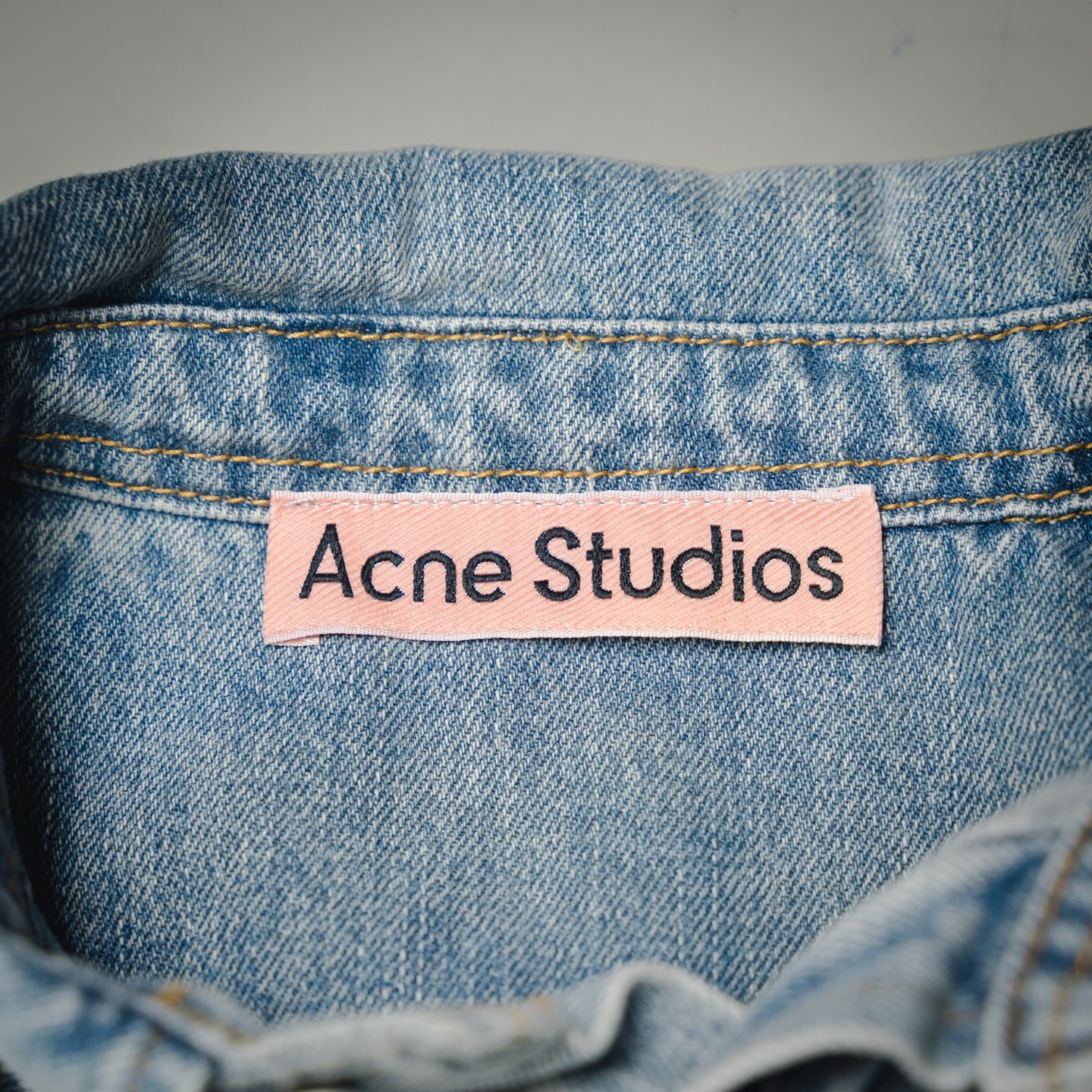 Acne Studios 25Fw牛仔徽标做旧泼墨休闲长袖衬衫