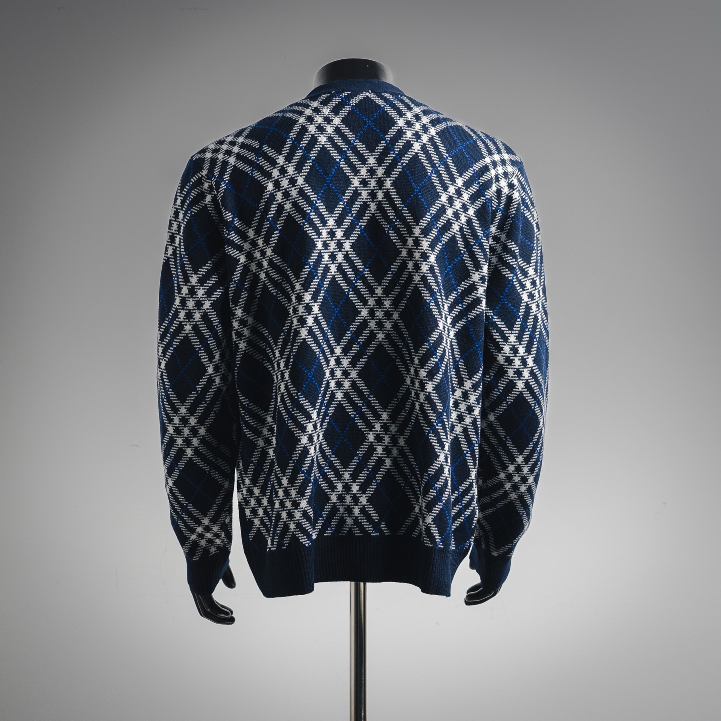 Burberry巴宝莉 BBR 25ss菱形斜格纹针织开衫毛衣外套