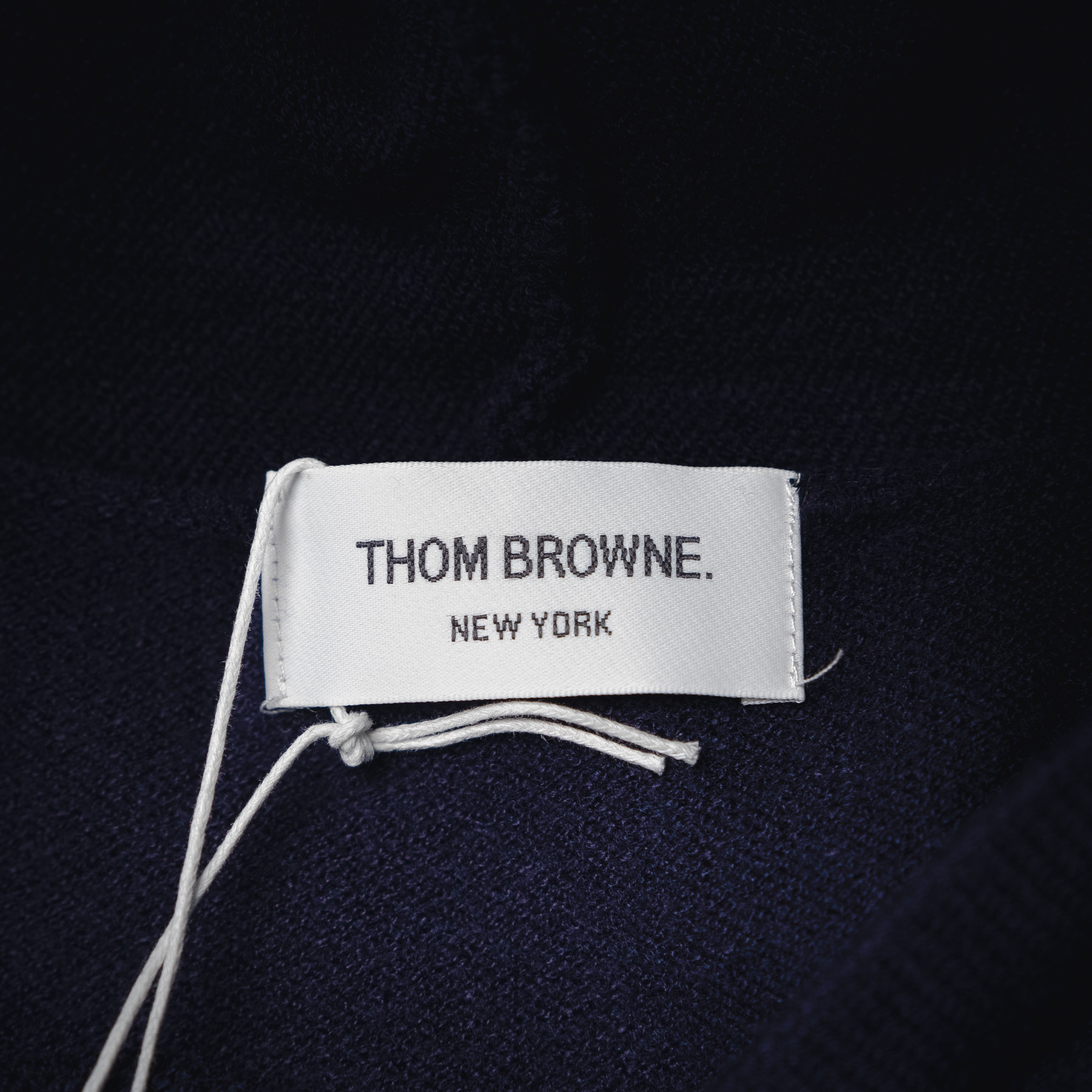 Thom BrowneTB帆船图案拉链开衫四条杠羊毛混纺毛衣 THOM BROWNE 汤姆布朗 TB四条杠后背帆船图案拉链毛衣藏青色/灰色