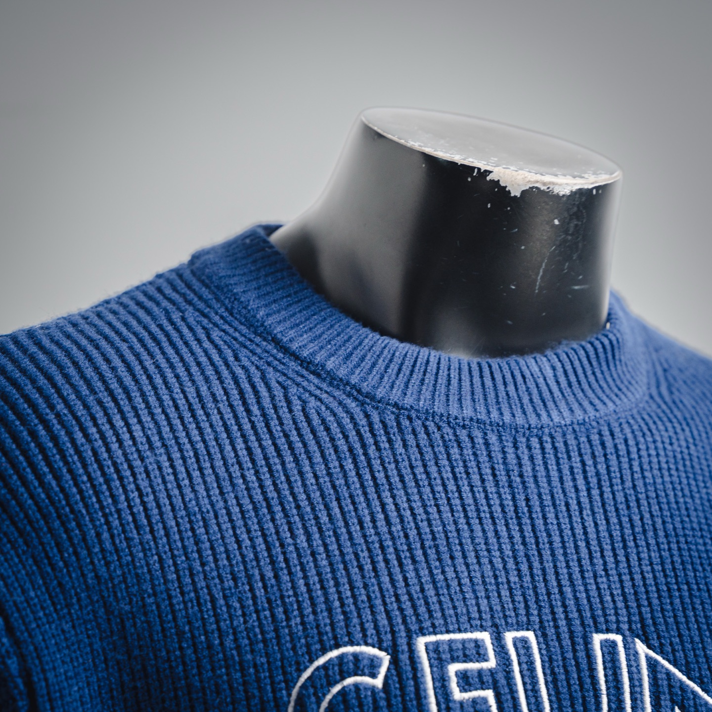 Celine 赛琳 2024ss 刺绣字母Logo圆领毛衣 赛琳秋冬最新款LOGO毛衣 藏青