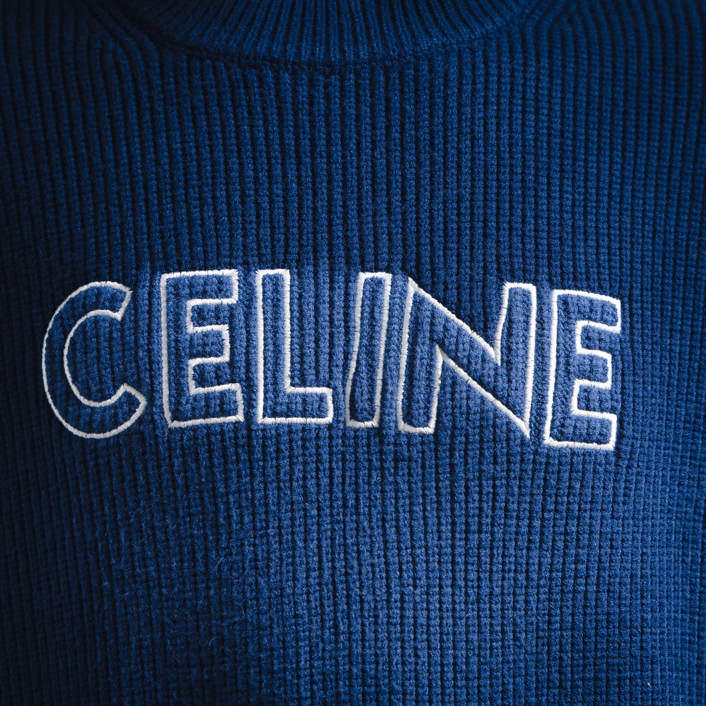Celine 赛琳 2024ss 刺绣字母Logo圆领毛衣 赛琳秋冬最新款LOGO毛衣 藏青