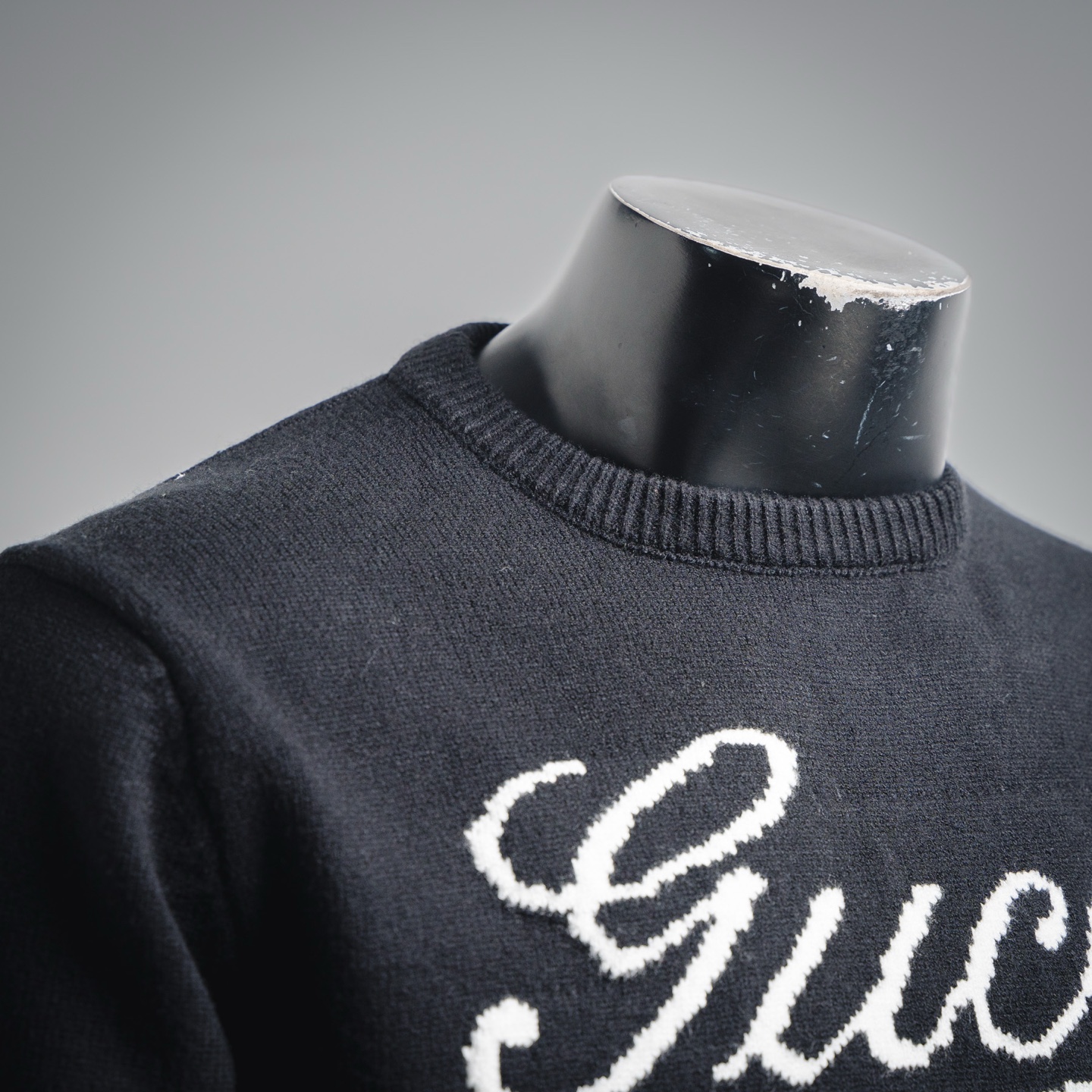 GUCCI 古驰24ss新款艺术字母logo圆领毛衣