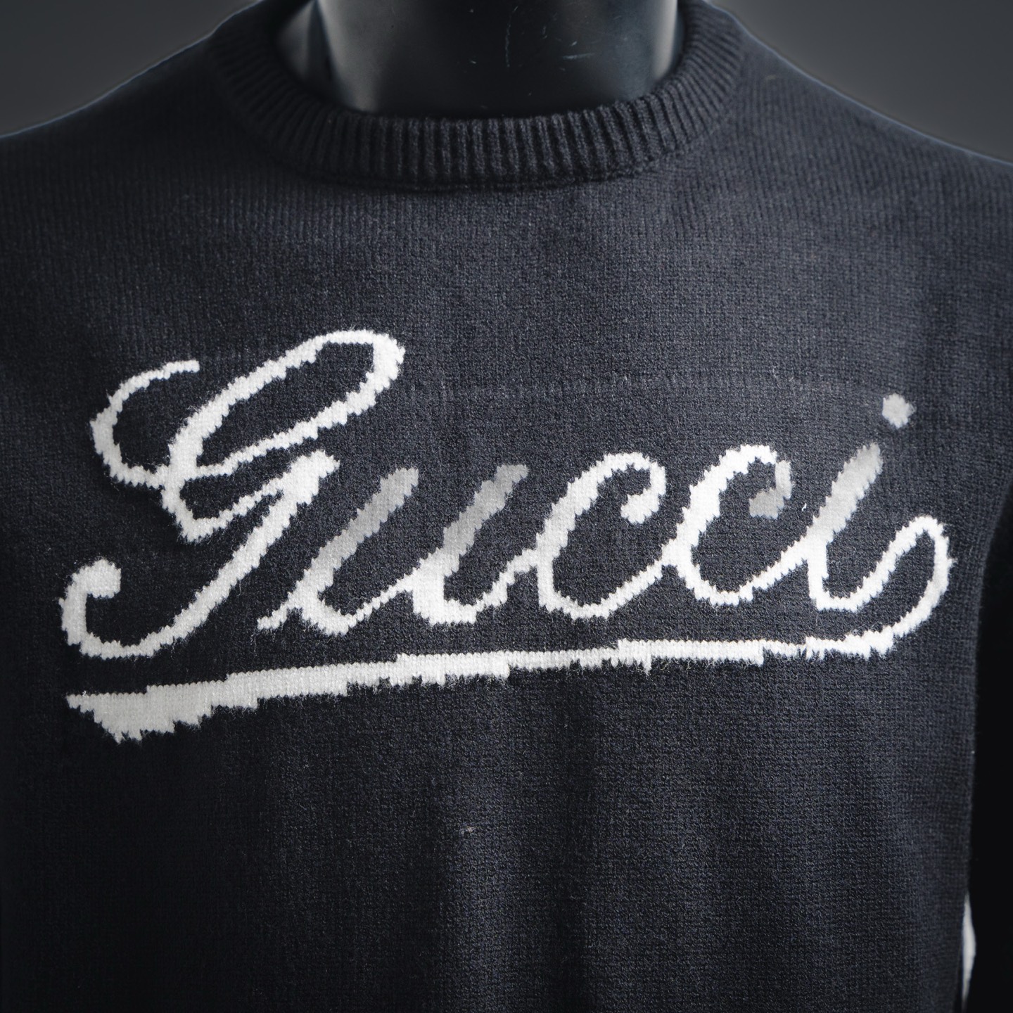 GUCCI 古驰24ss新款艺术字母logo圆领毛衣