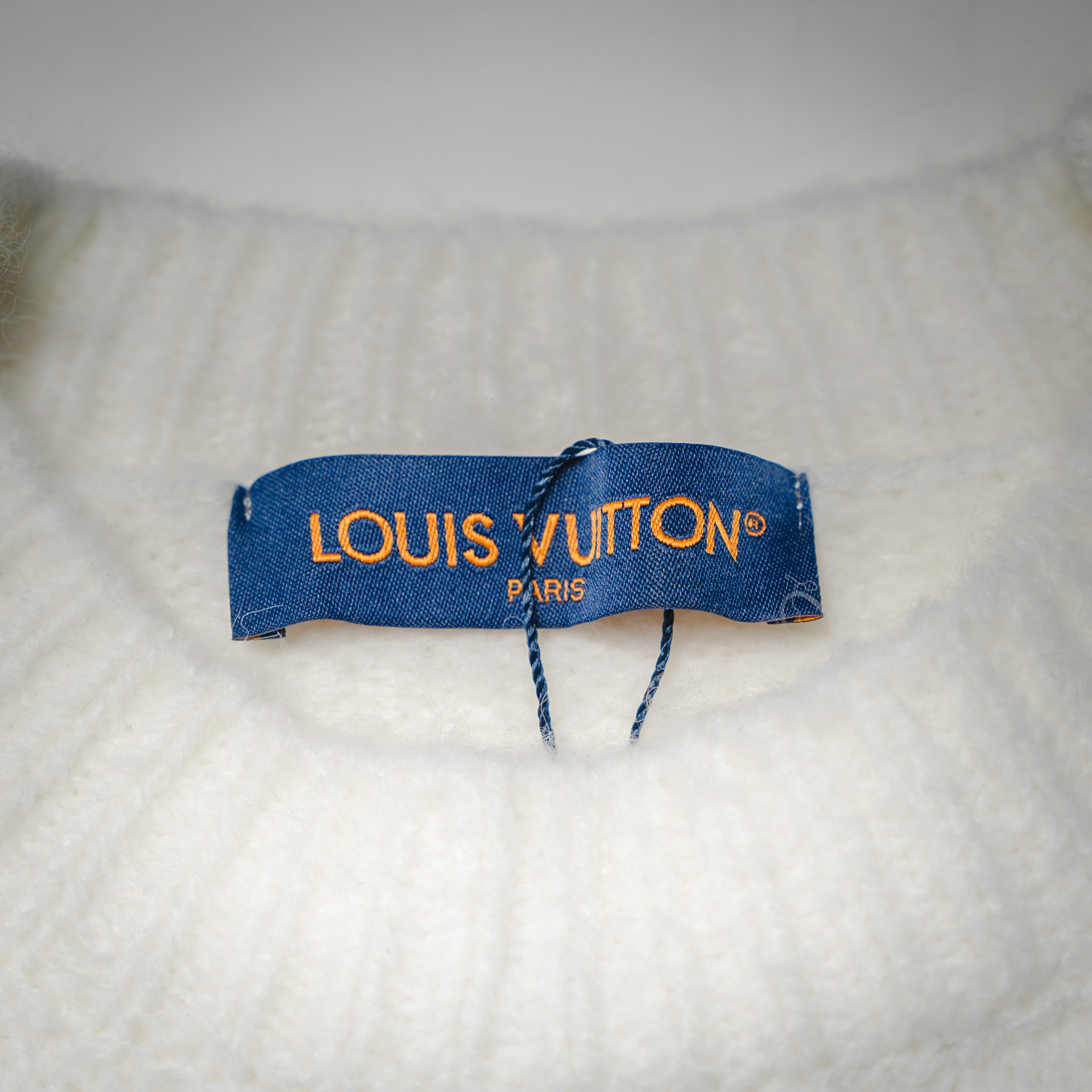 Louis Vuitton 路易威登 25SS 镜像Logo嵌花毛衣 米白色