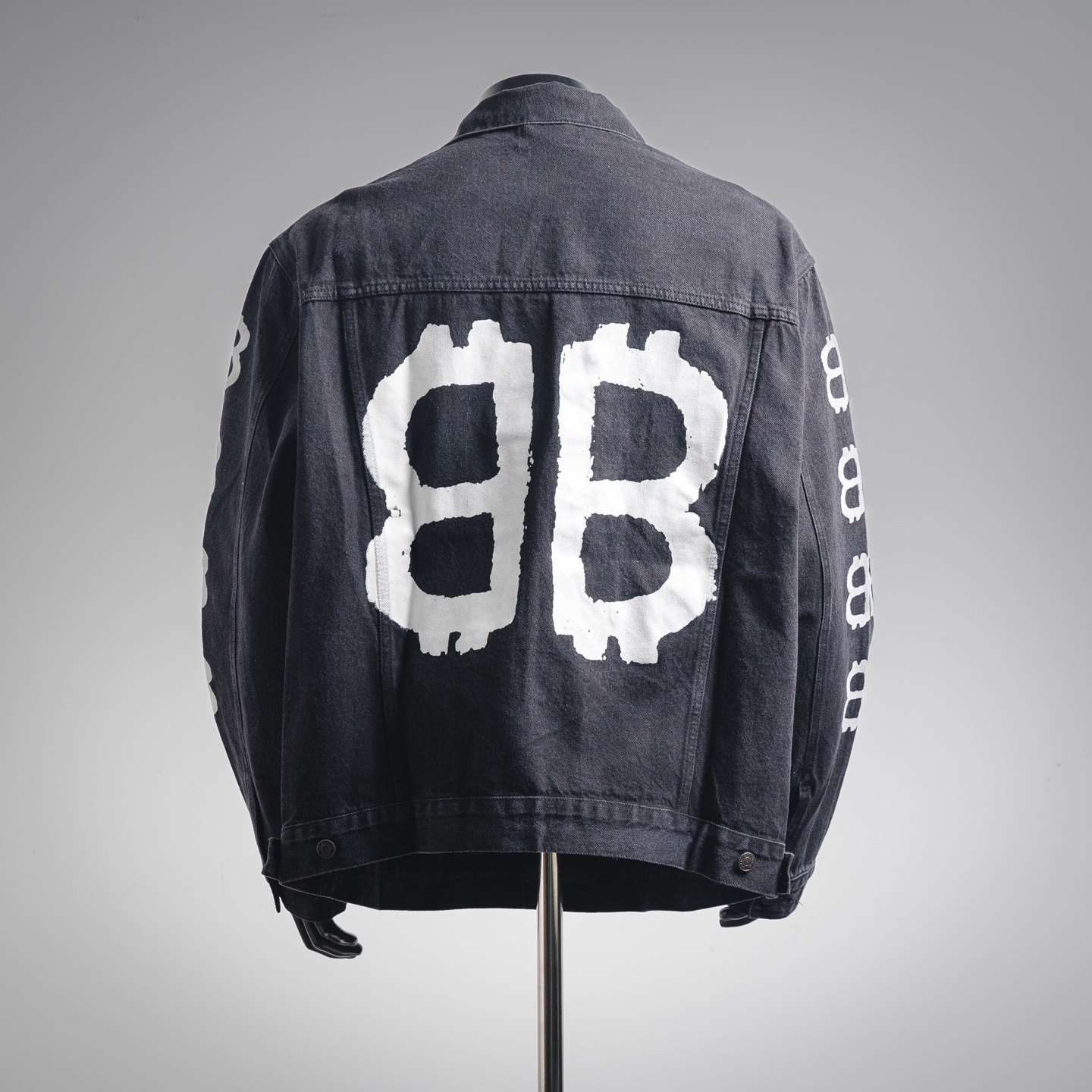 Balenciaga/巴黎世家 23Fw 双B手绘涂鸦印花牛仔外套