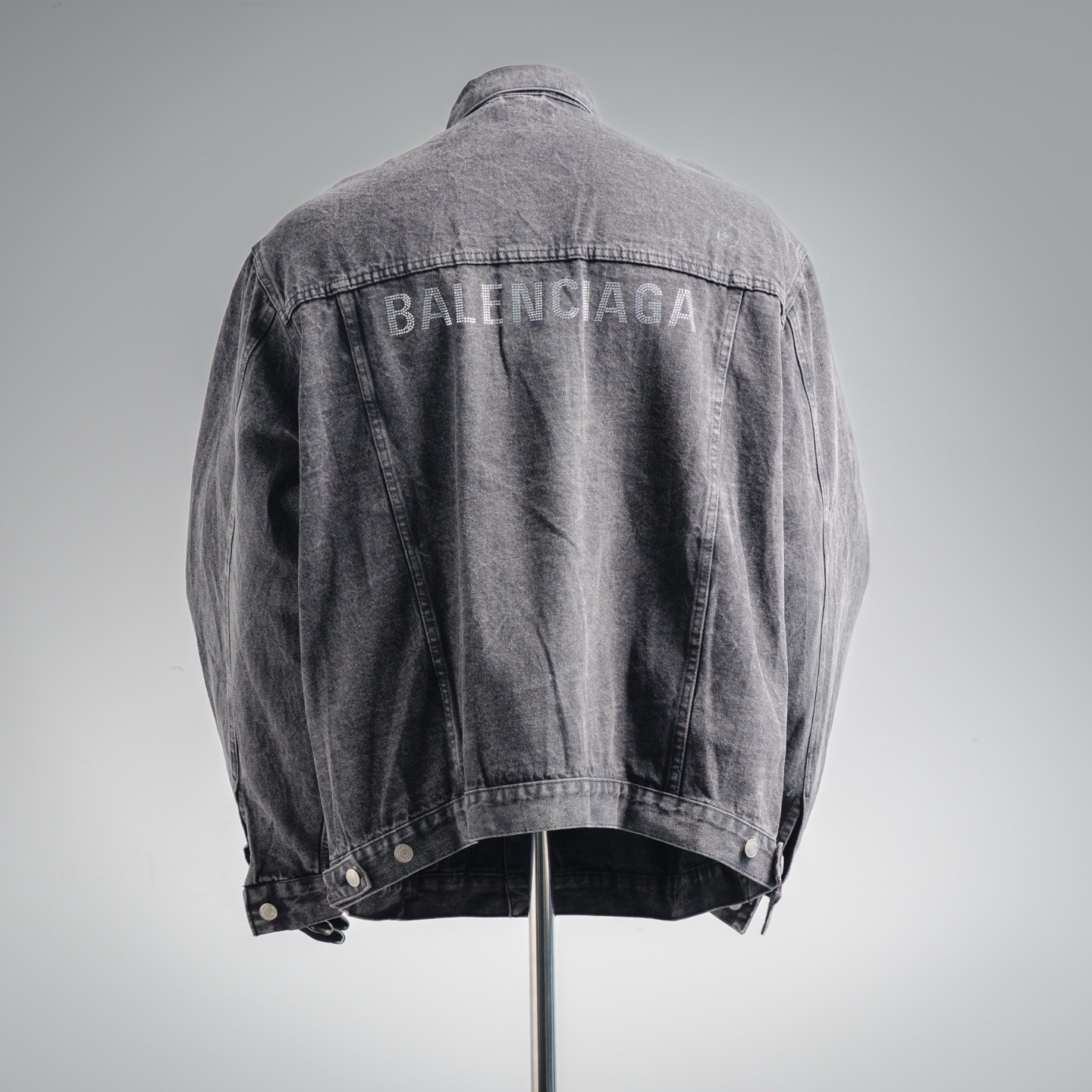BALENCIAGA/巴黎世家BLCG 字母烫钻牛仔外套