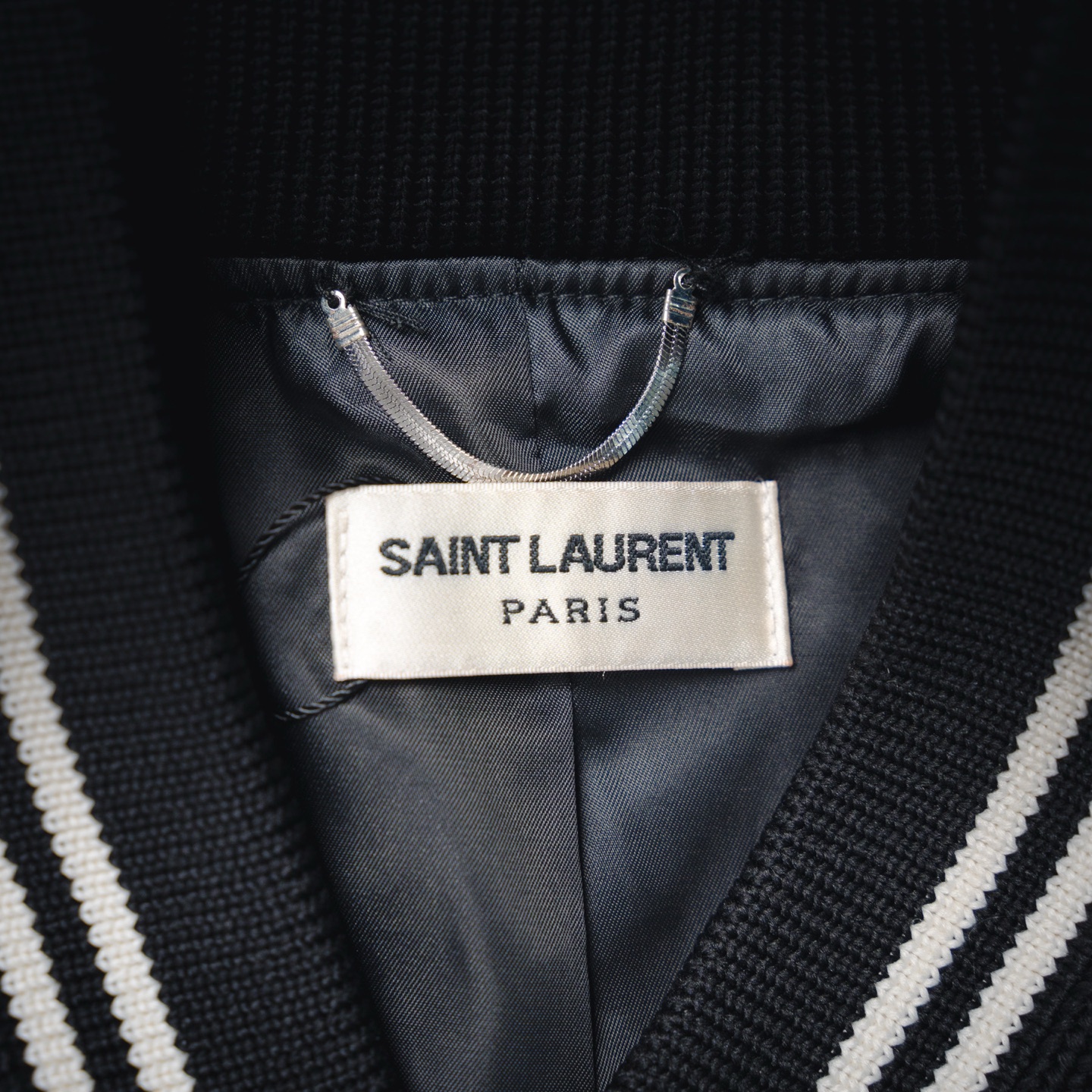 Saint Laurent Paris 圣罗兰 YSL经典款拼皮黑白棒球领夹克外套