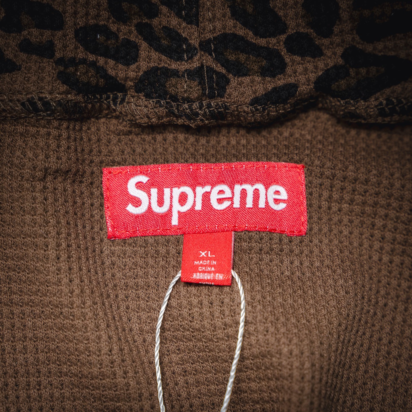 Supreme 25ss WEEK16 Hooded Zip UpThermal 豹纹华夫格连帽外套