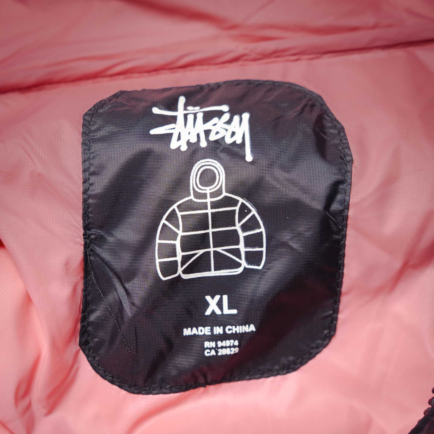 Stussy斯图西 Micro Ripstop Down Parka纯色拉链连帽羽绒服