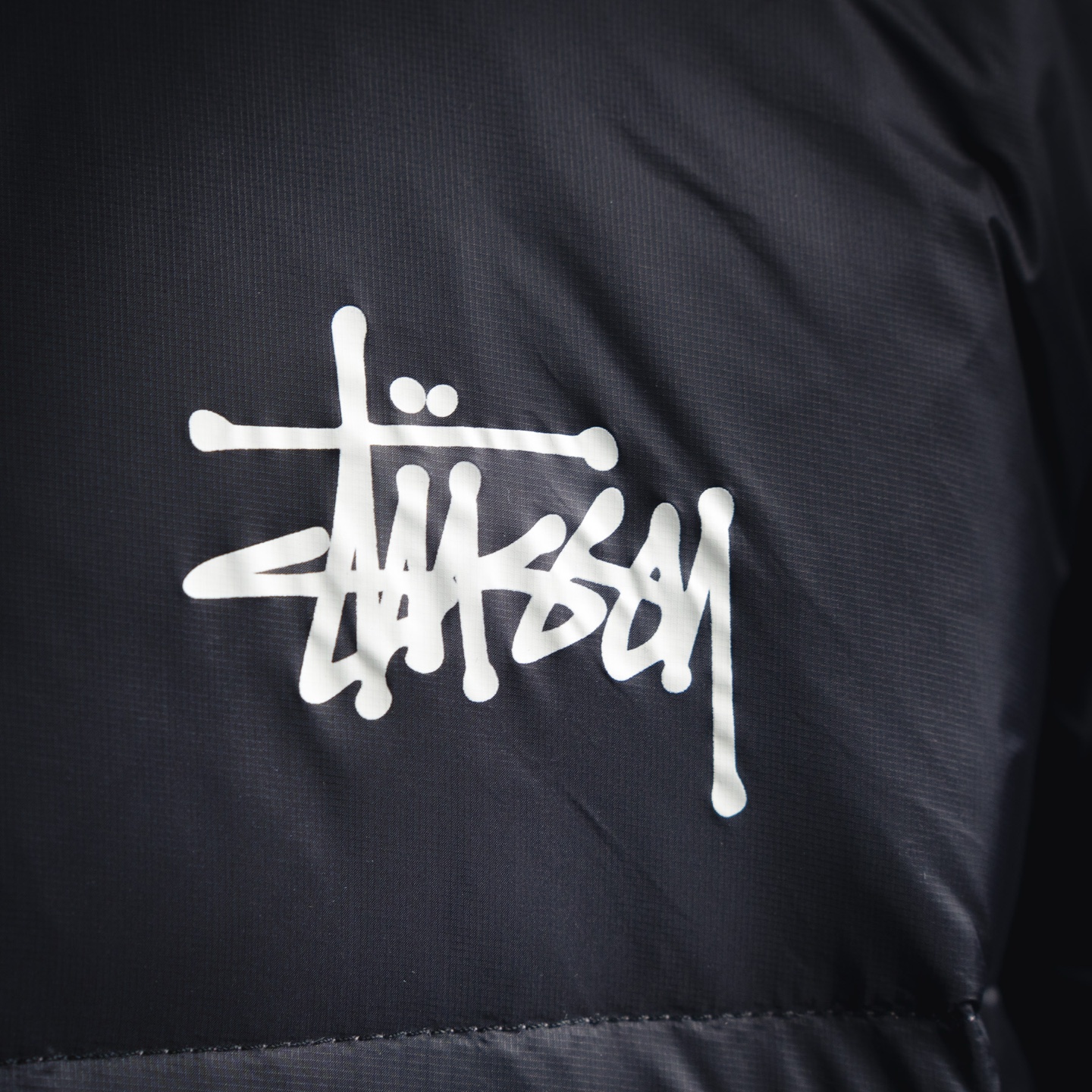 Stussy斯图西 Micro Ripstop Down Parka纯色拉链连帽羽绒服