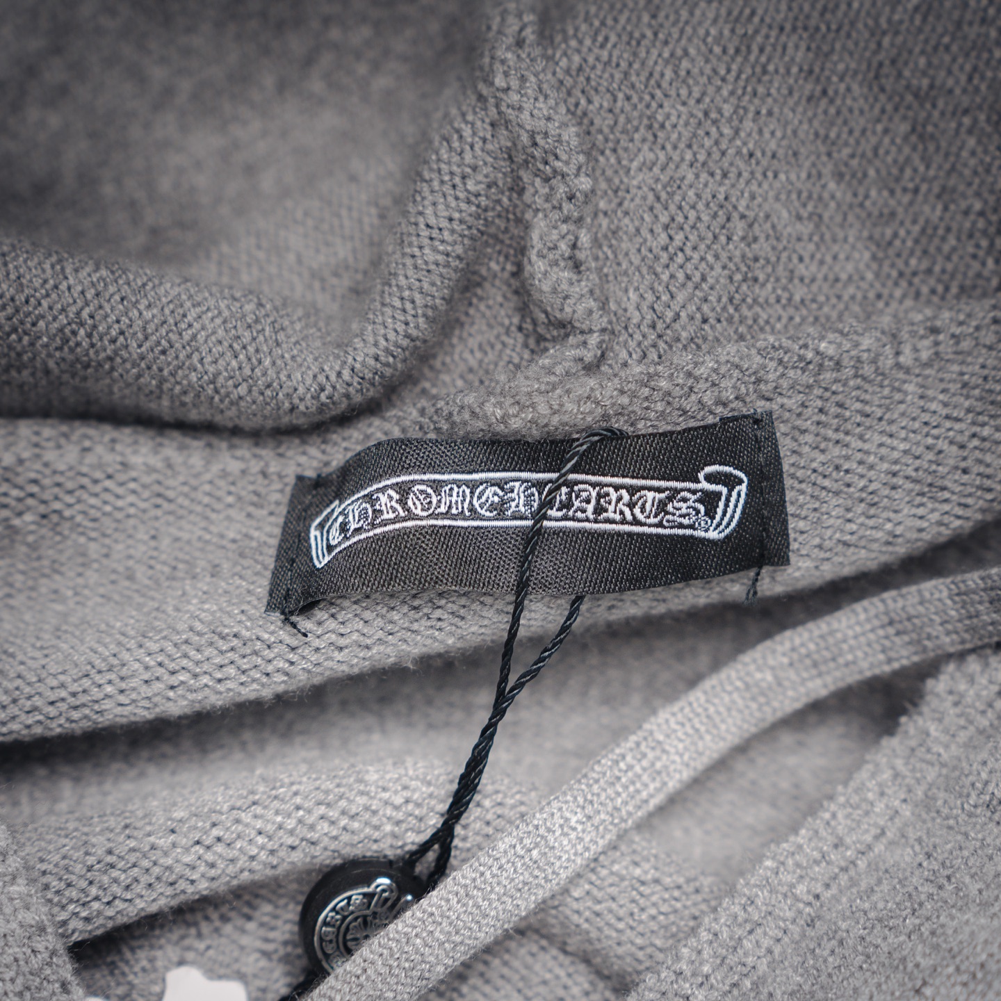 Chrome Hearts CH 克罗心CH/贴布皮标针织连帽毛衣 灰色