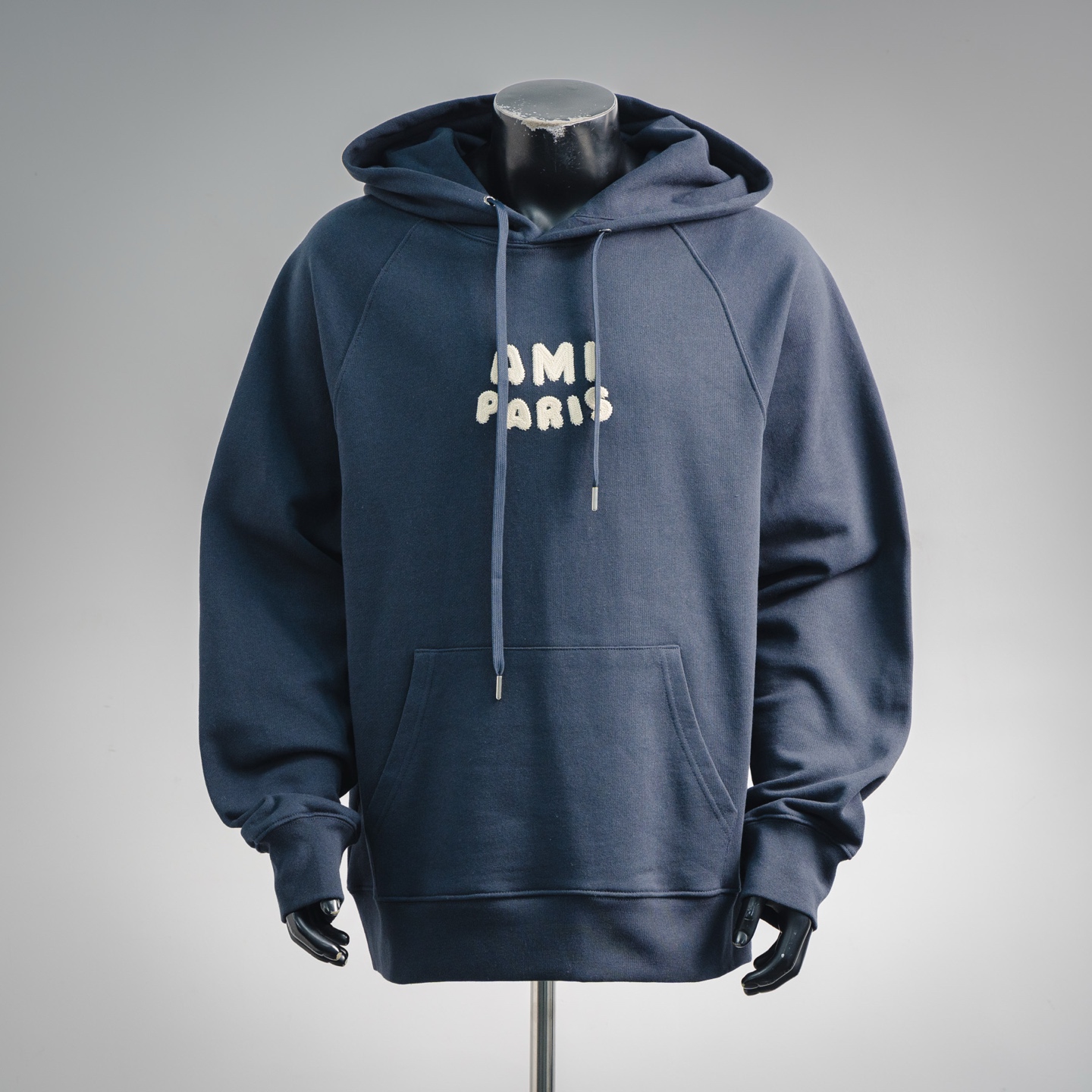 顶级版本 Ami 25ss钩针刺绣字母连帽卫衣