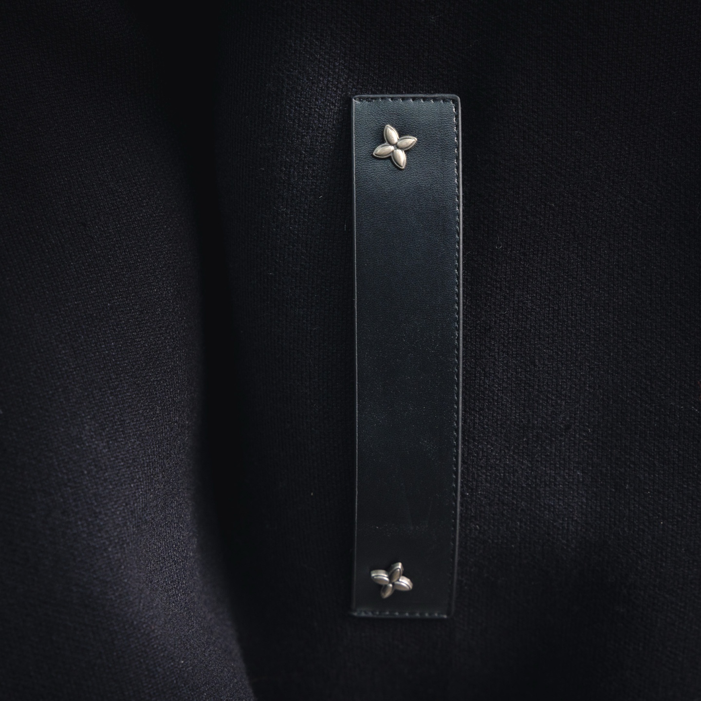 Louis Vuitton/路易威登24ss皮革针织羊毛拉链外套 黑