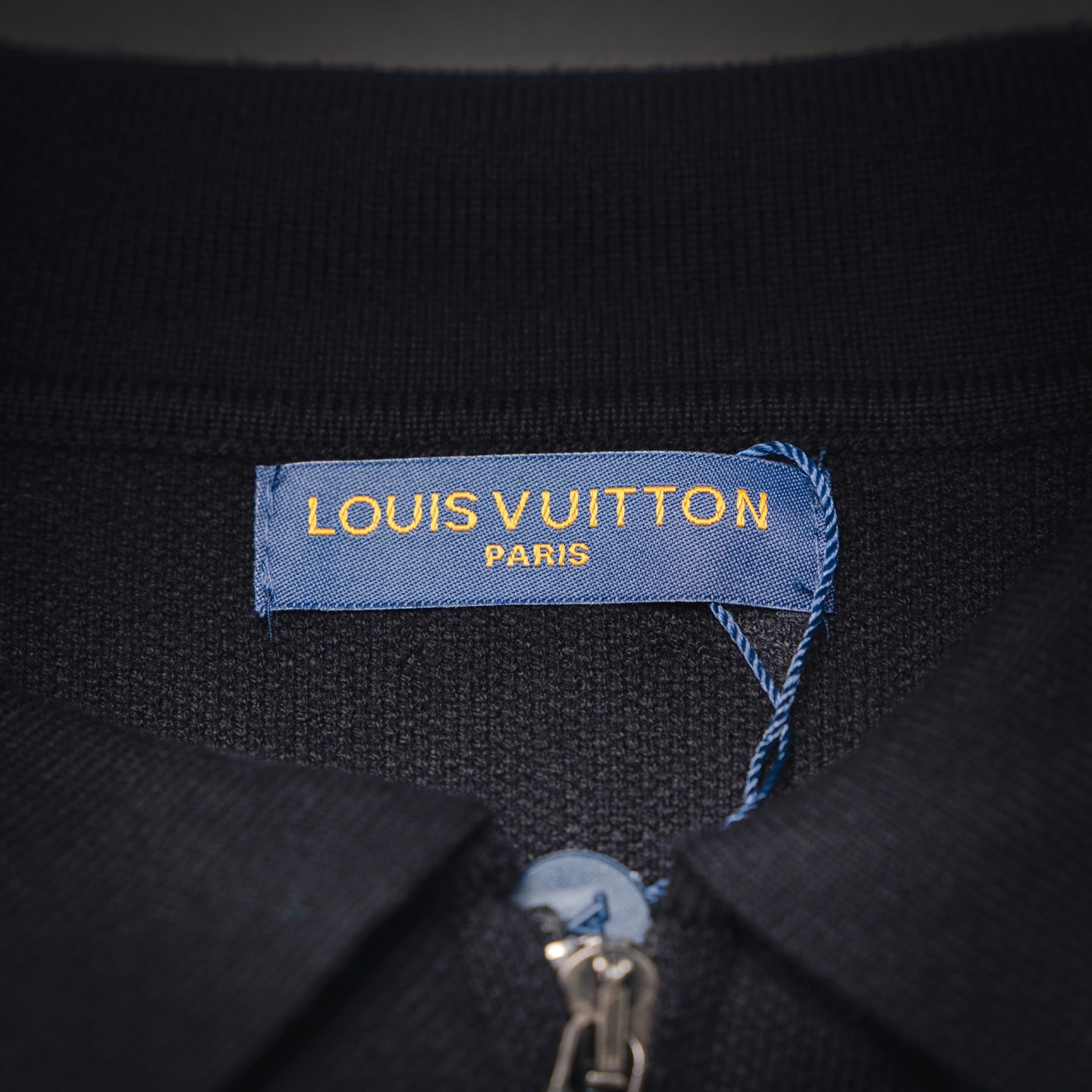 Louis Vuitton/路易威登24ss皮革针织羊毛拉链外套 黑