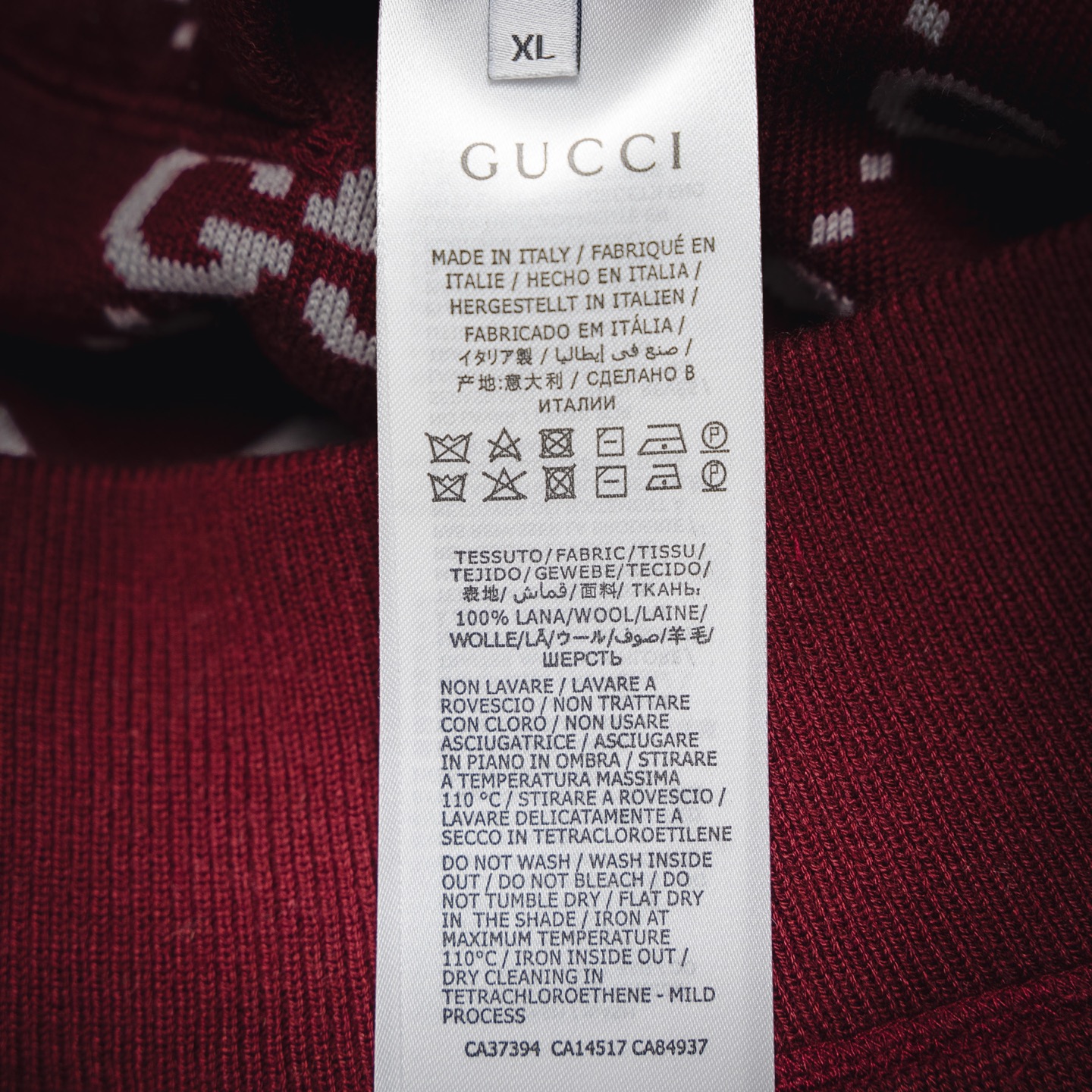 顶级品质 Gucci/古驰25ss老花双面穿羊绒针织外套 红色