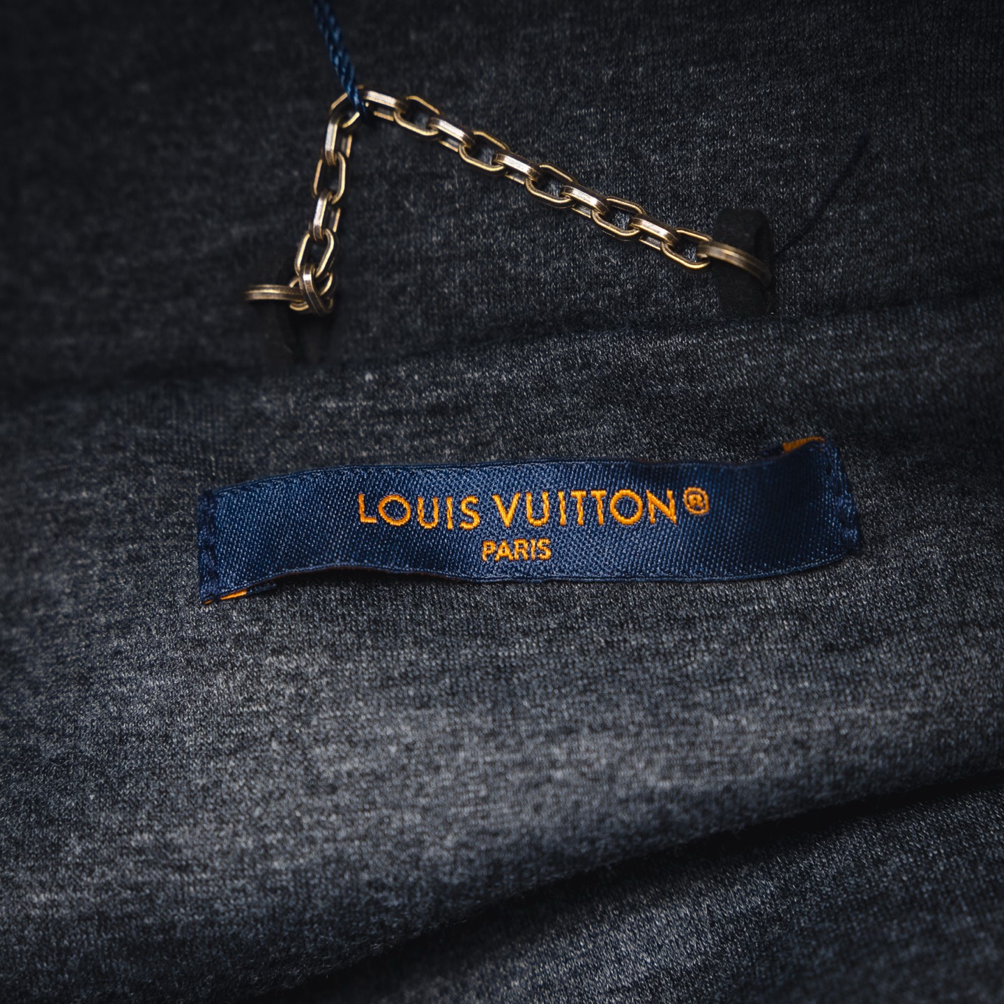 LOUIS VUITTON路易威登珠皮呢印花连帽拉链外套