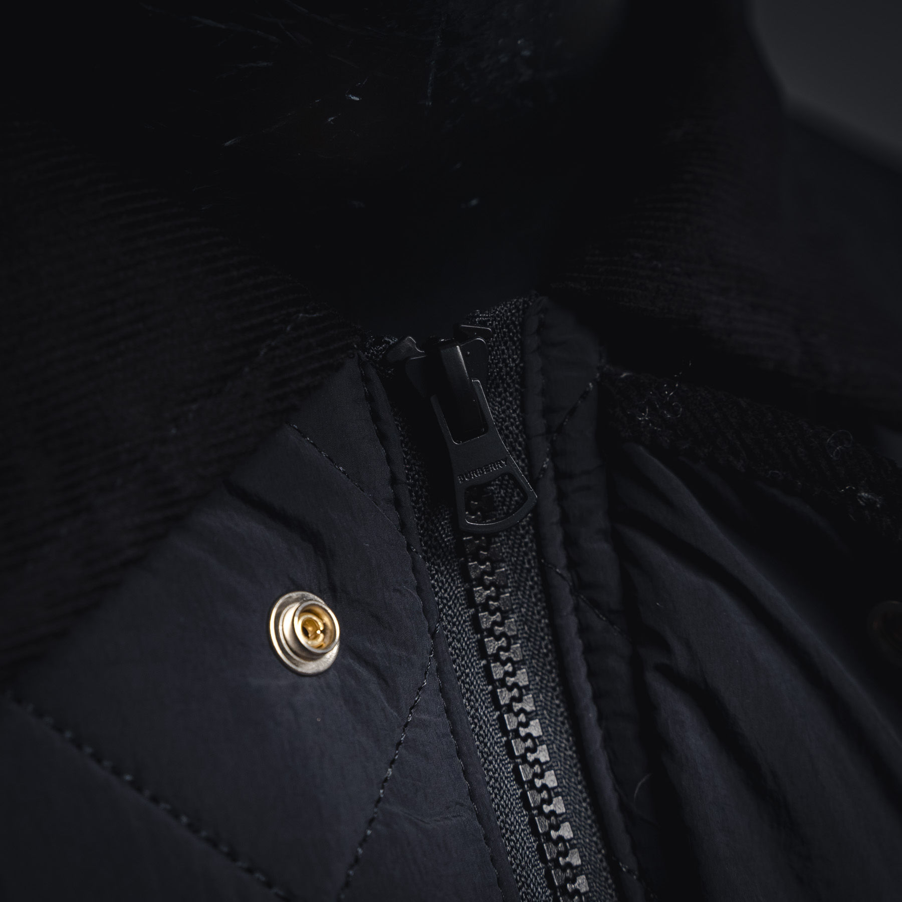 Burberry 巴宝莉 BBR 2025ss新款菱形格纹胸前口袋翻领棉服外套 黑色 卡其色