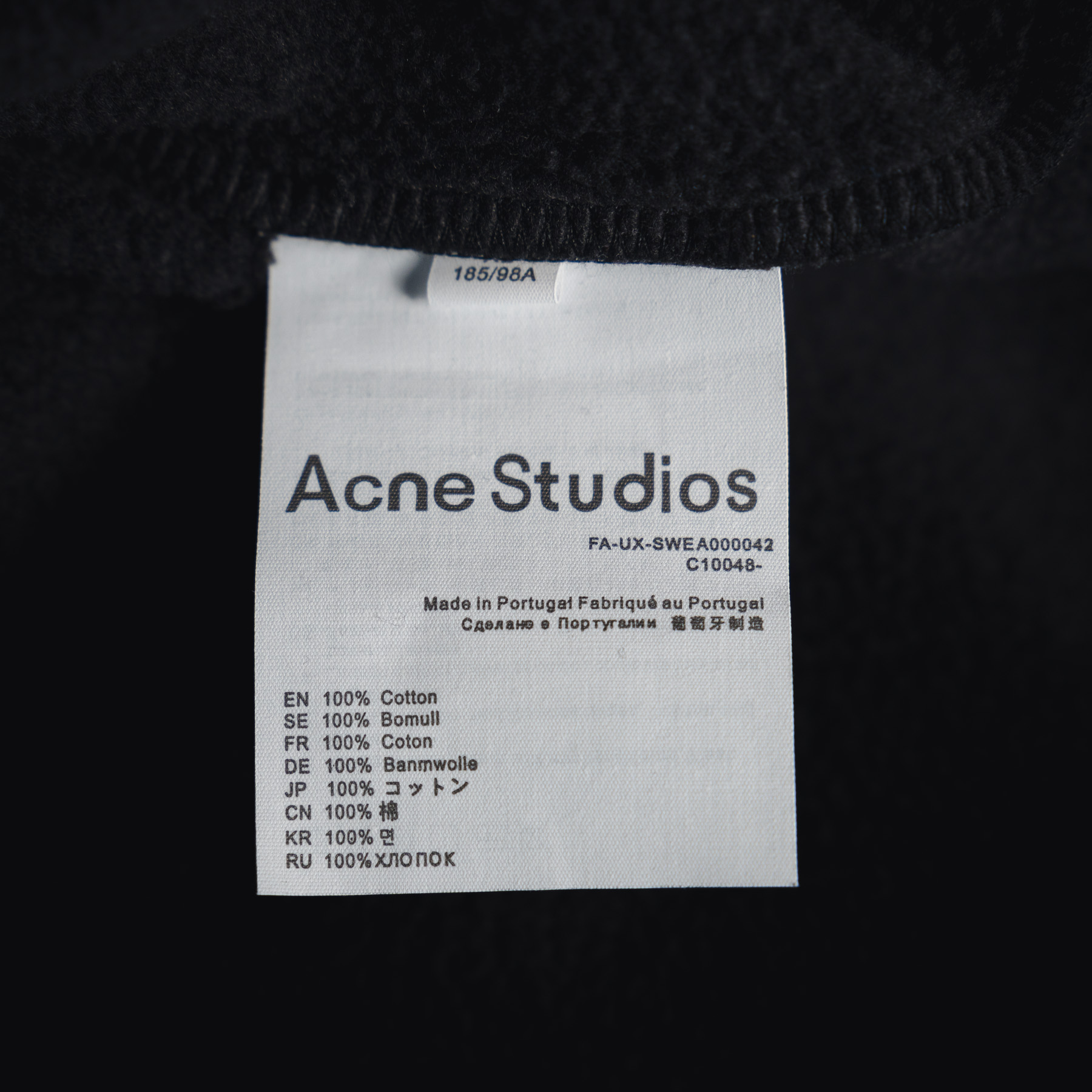AcneStudios 25Fw AC 撞色线绣花工艺刺绣LOGO字母拉链连帽卫衣