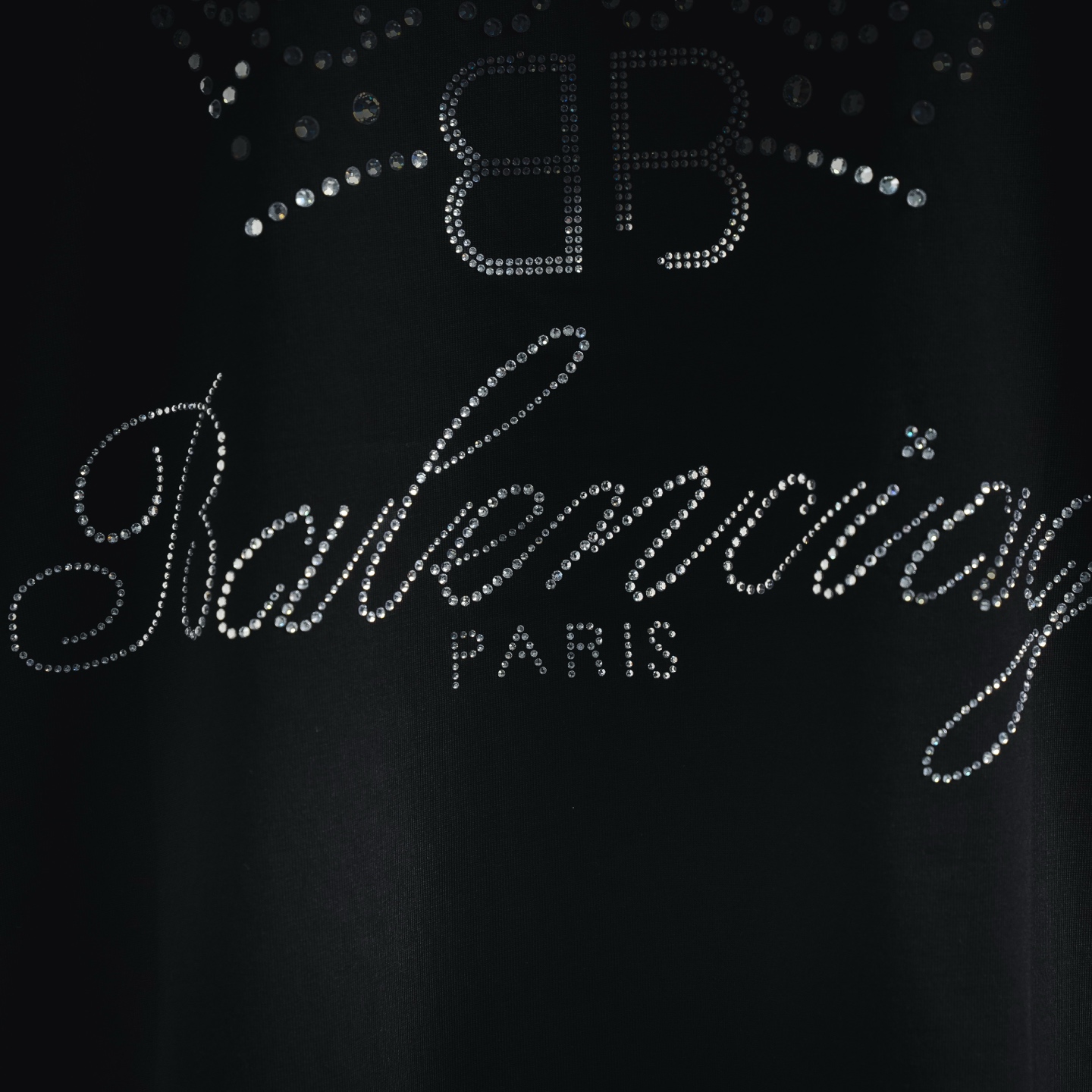 巴黎世家balenciaga重工BB皇冠烫钻短袖T恤