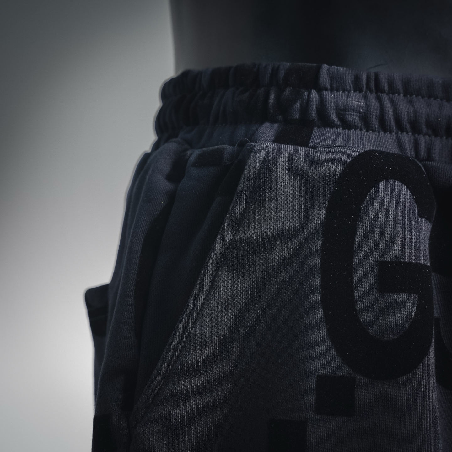 Gucci 古驰 新款植绒暗纹短裤 黑色