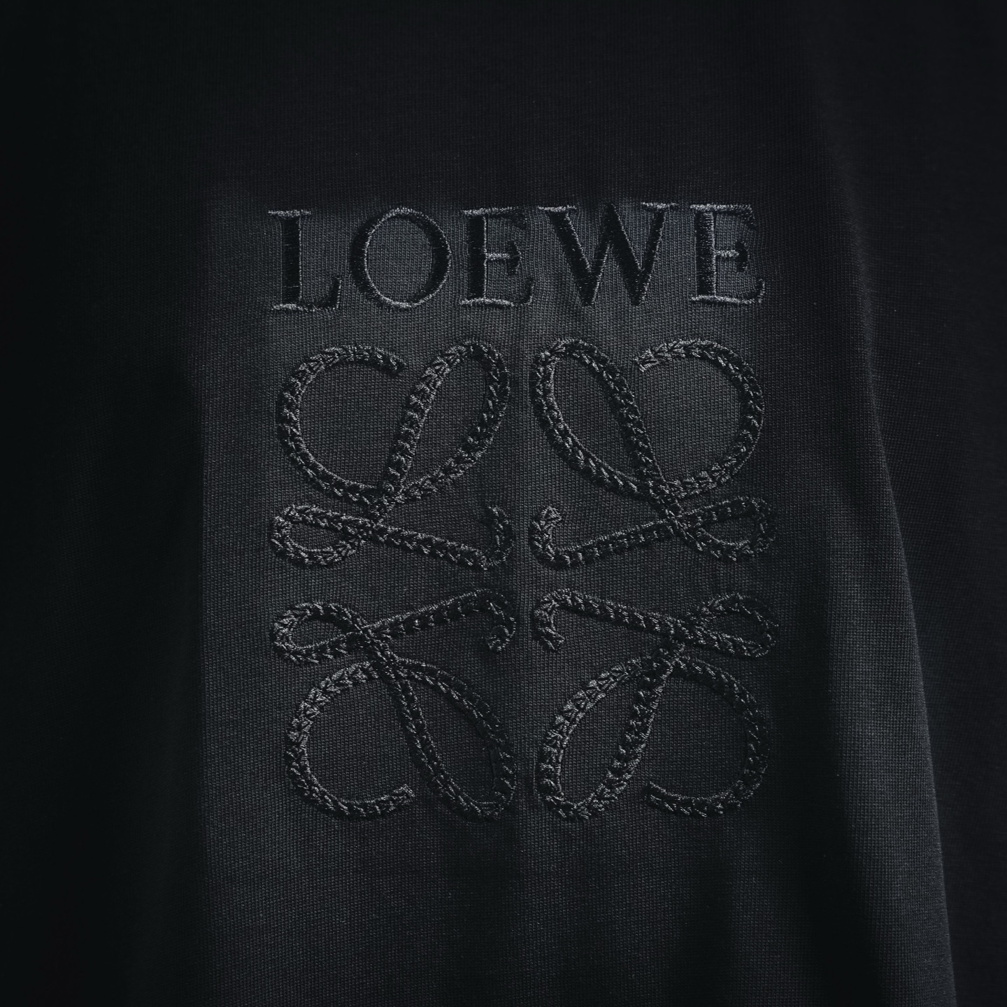 LOEWE 罗意威 暗纹刺绣logo短袖T恤-Chinese UA Cheap High Quatity Brand Clothes Bags handbags Sneakers wholesale wholesaler seller from China Factory suppliers Fashion Clothing Shoes best Quality Beautiful Price LOEWE 罗意威 暗纹刺绣logo短袖T恤