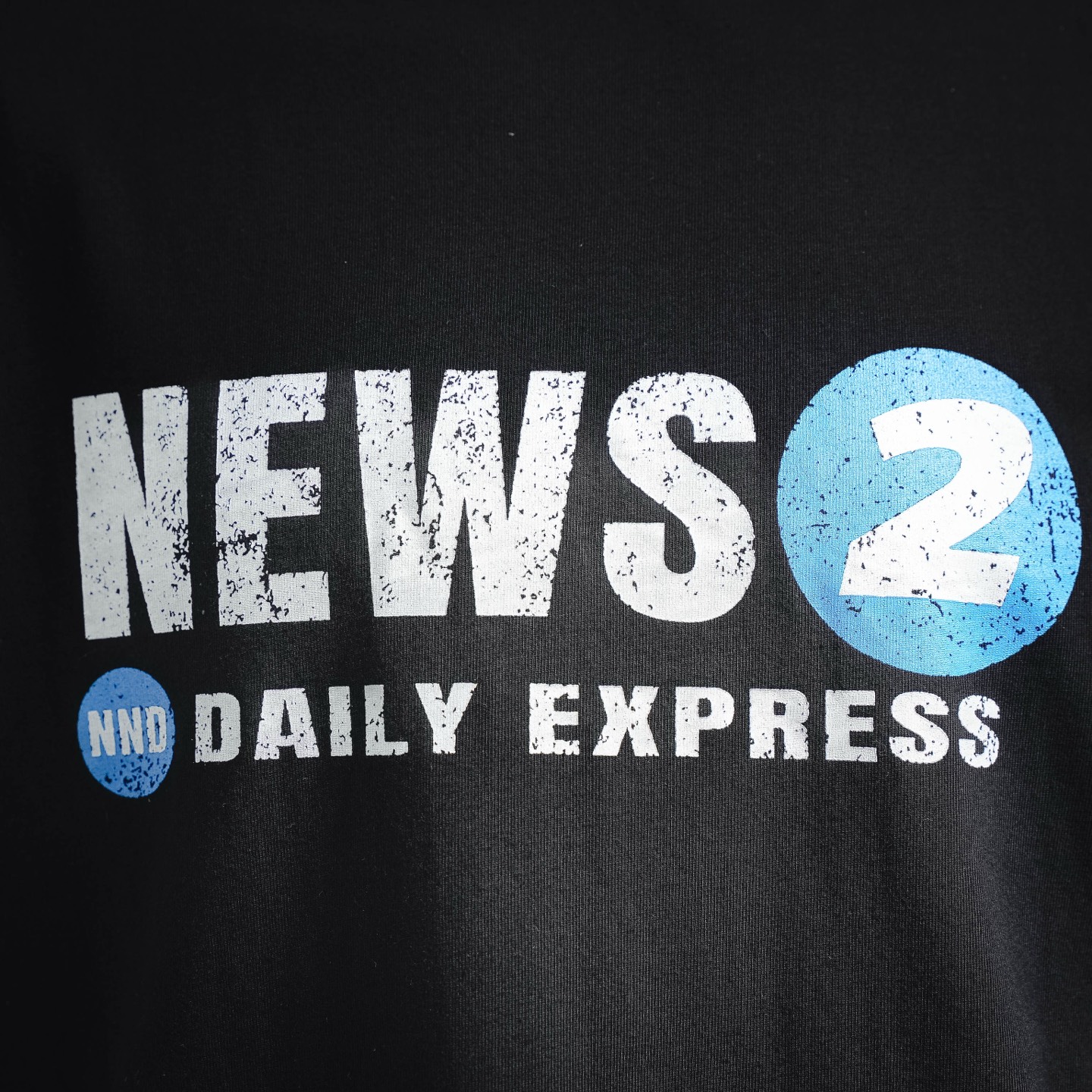 NO PUBLIK西瓜 NEWS 2破损字母洗水做旧印花短袖T恤